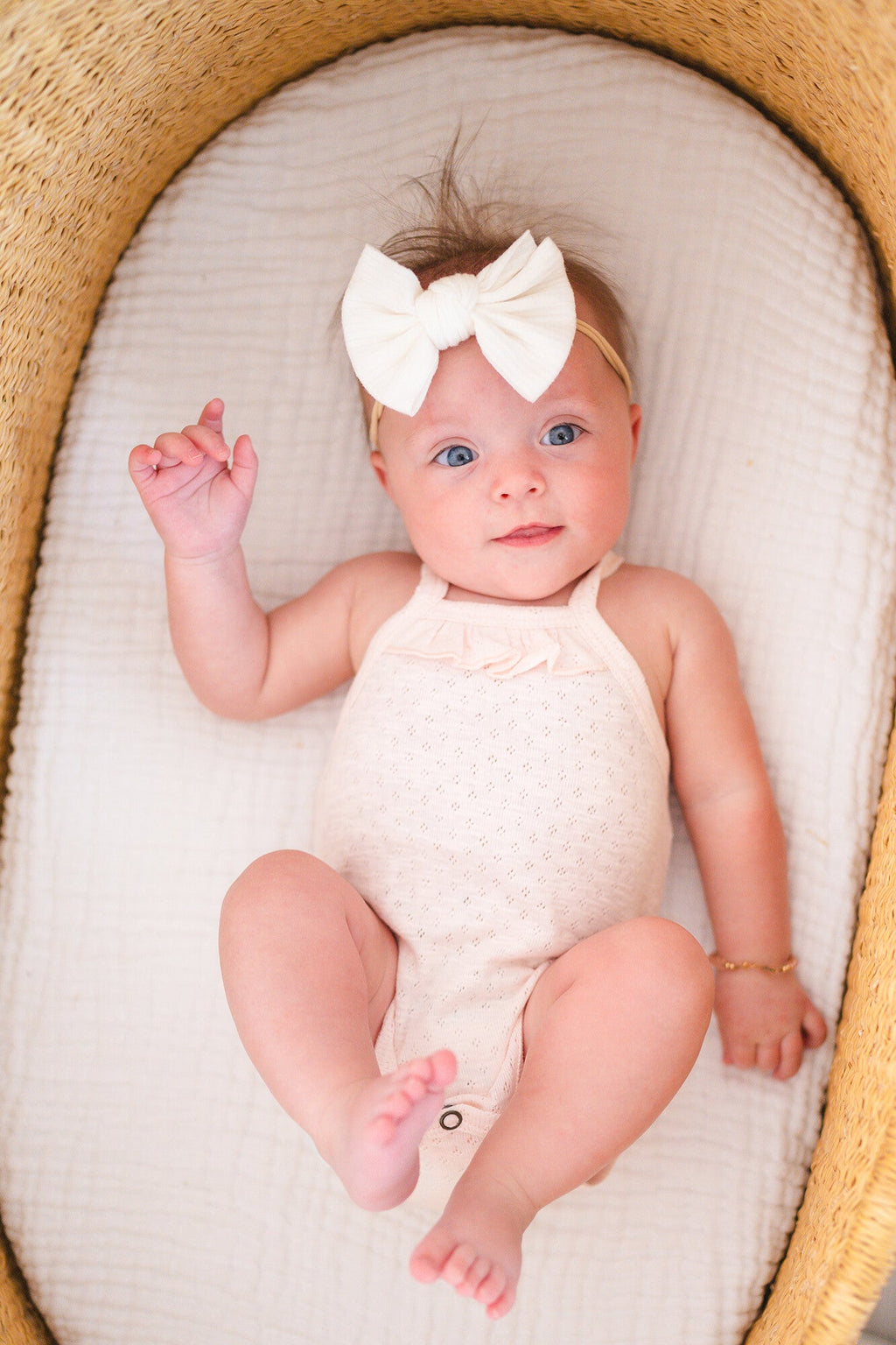 Cotton Candy - Organic Pointelle Criss-Cross Bodysuit