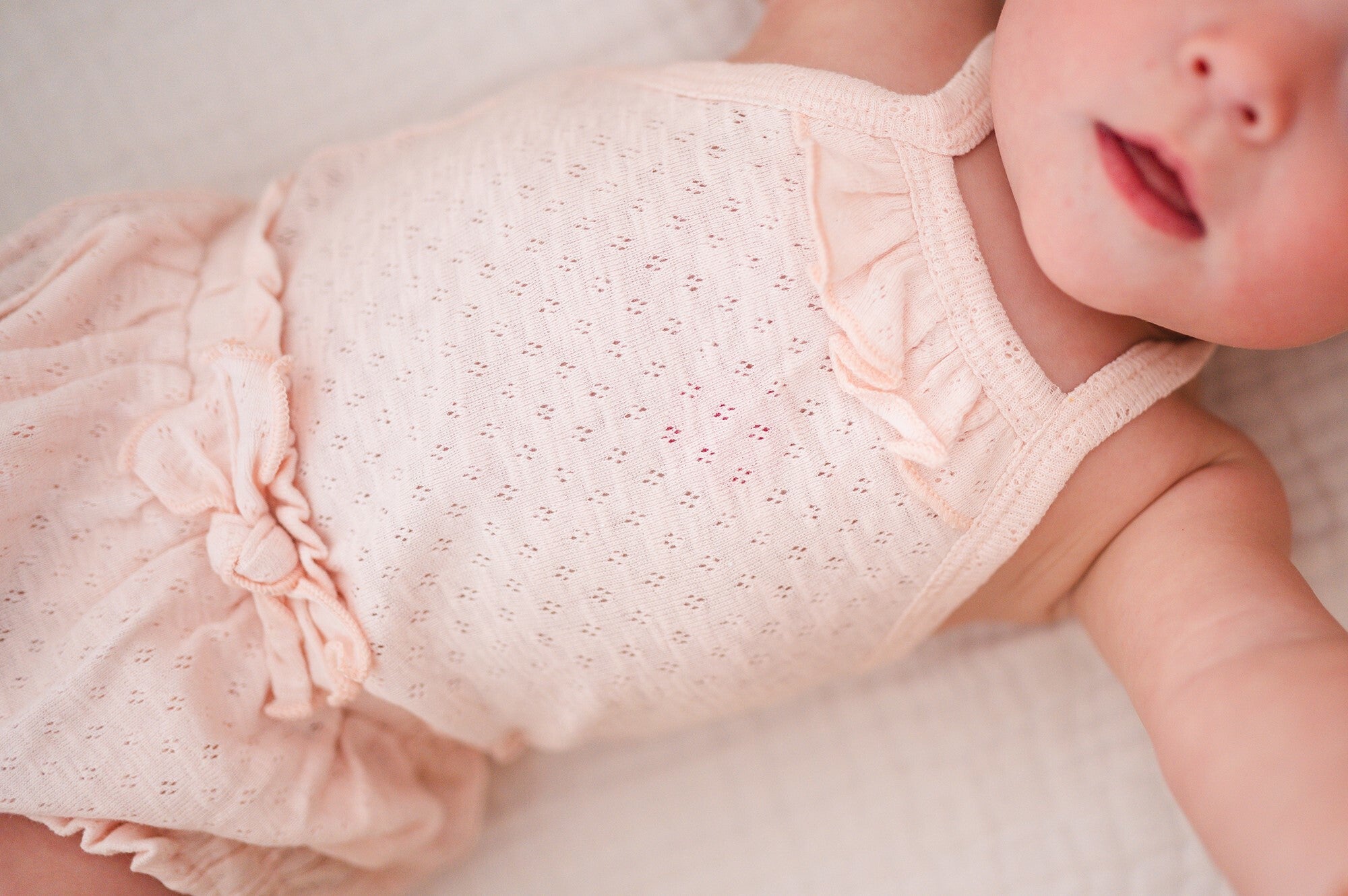 Cotton Candy - Organic Pointelle Criss-Cross Bodysuit