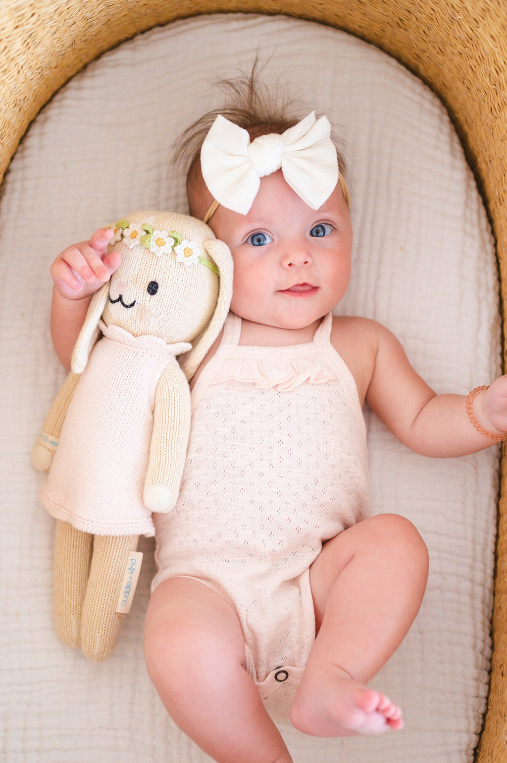 Cotton Candy - Organic Pointelle Criss-Cross Bodysuit