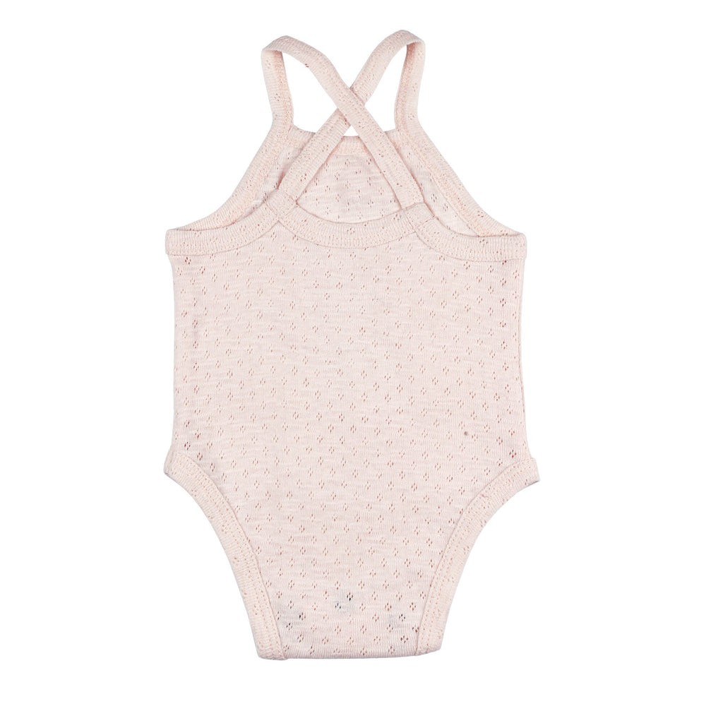 Cotton Candy - Organic Pointelle Criss-Cross Bodysuit
