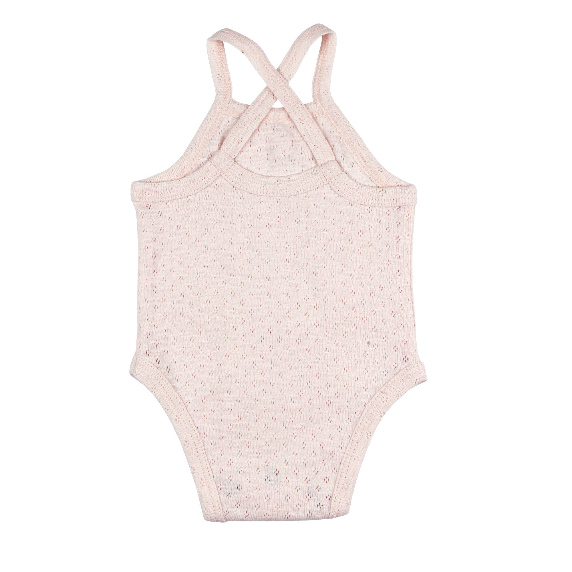 Cotton Candy - Organic Pointelle Criss-Cross Bodysuit