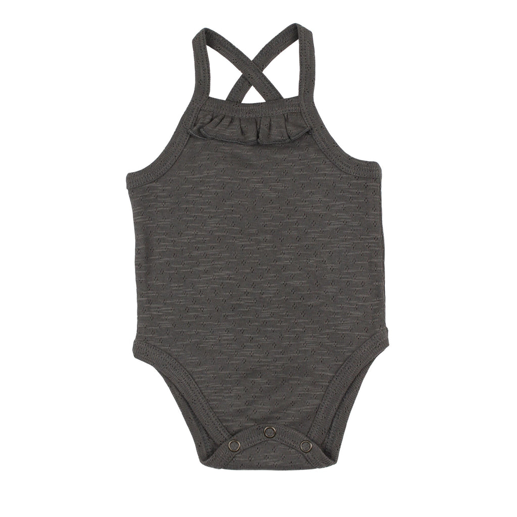 Feather - Organic Pointelle Criss-Cross Bodysuit