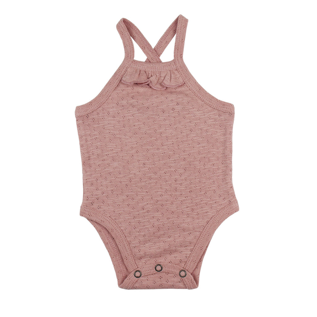 Taffy - Organic Pointelle Criss-Cross Bodysuit