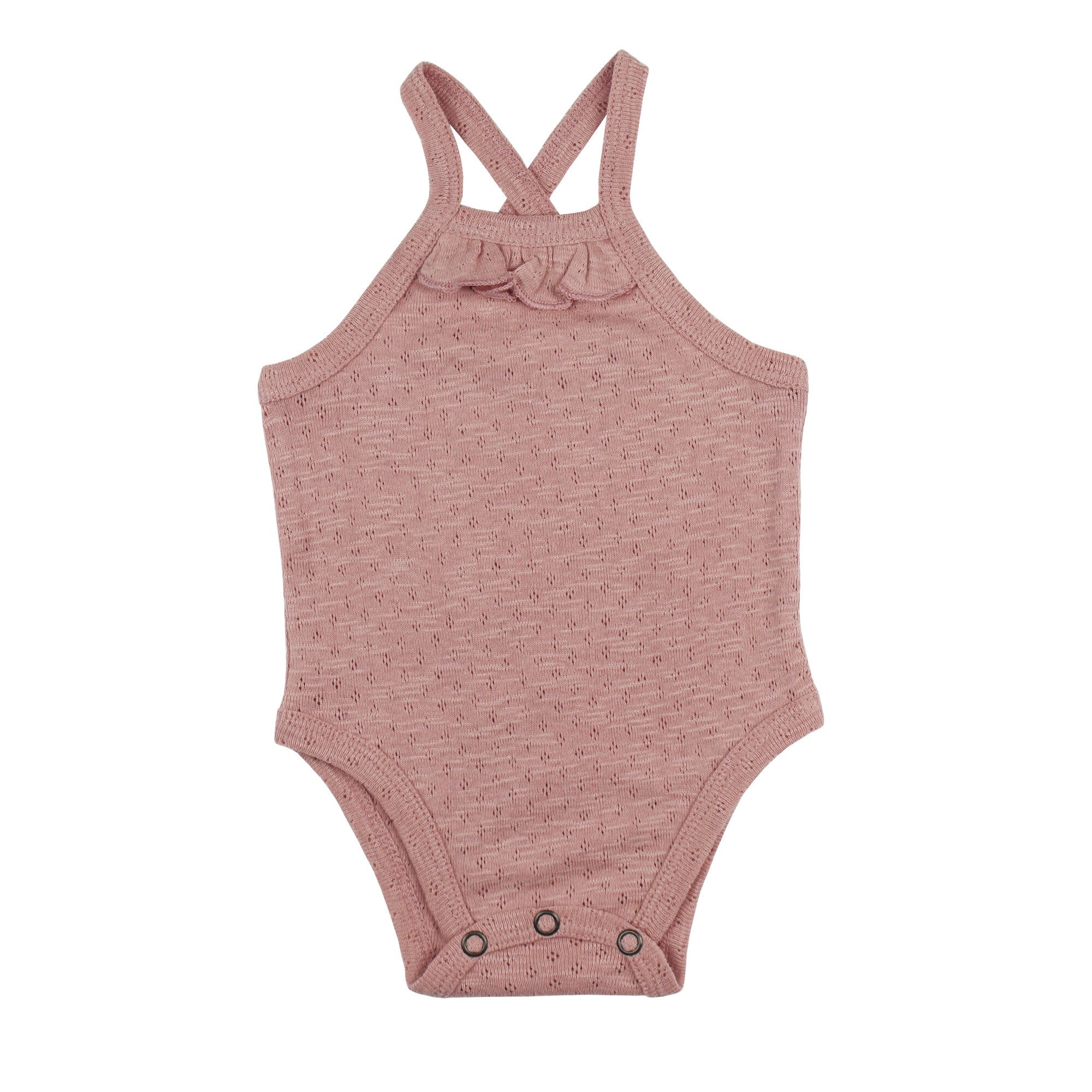 Taffy - Organic Pointelle Criss-Cross Bodysuit