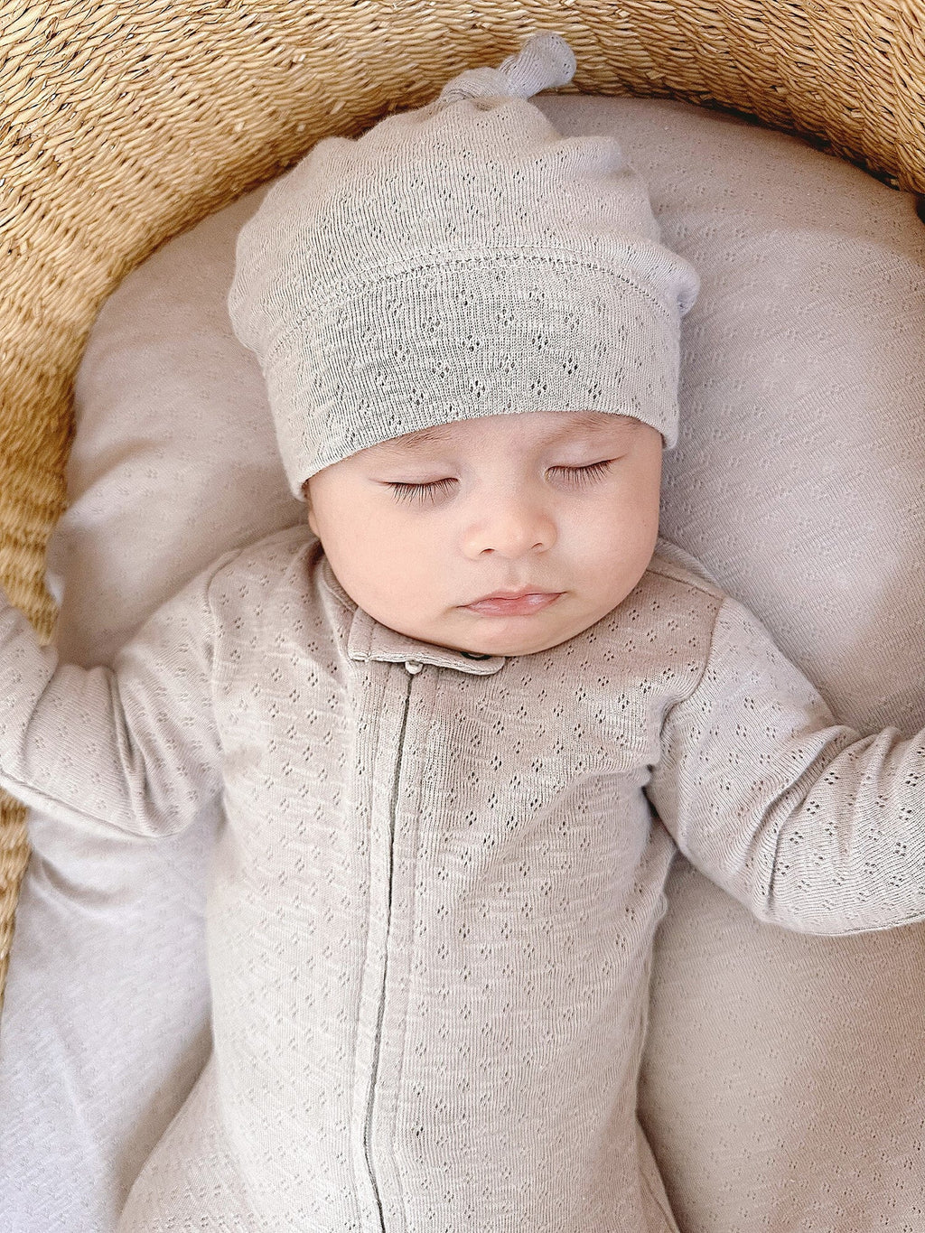 Cloud - Pointelle Organic Knotted Hat