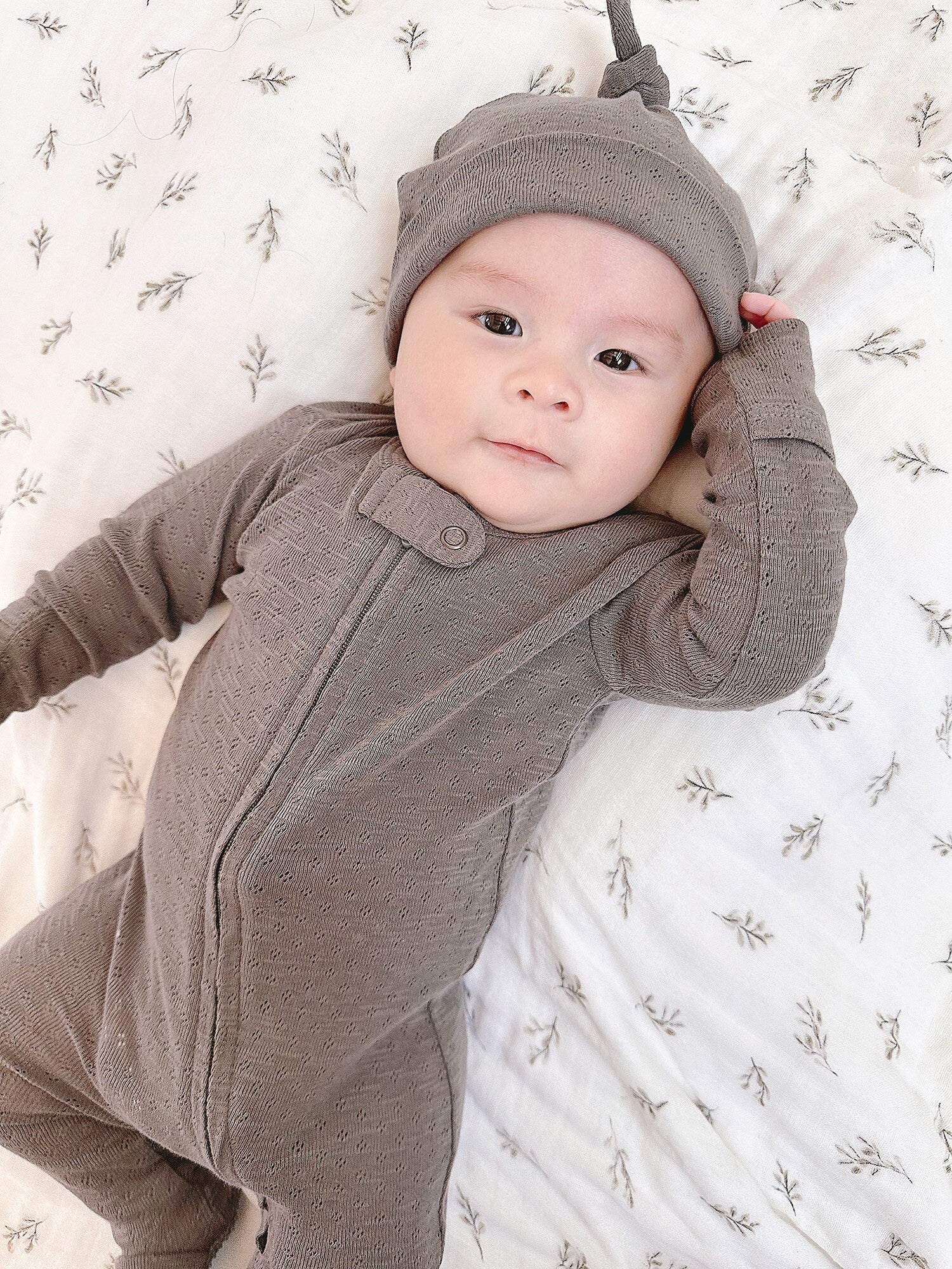 Feather - Pointelle Organic Knotted Hat