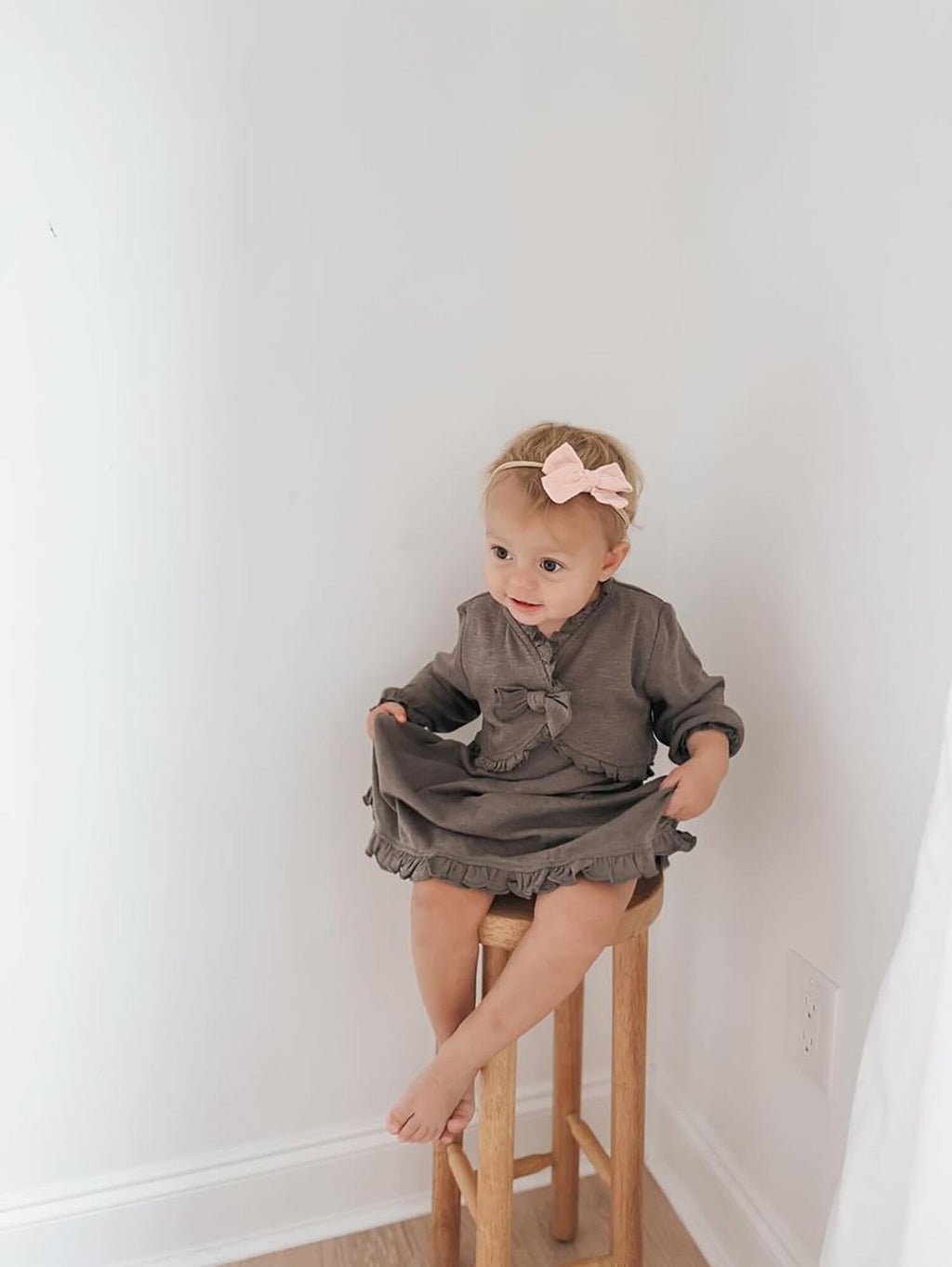 Feather - Organic Pointelle Ruffle Sweater