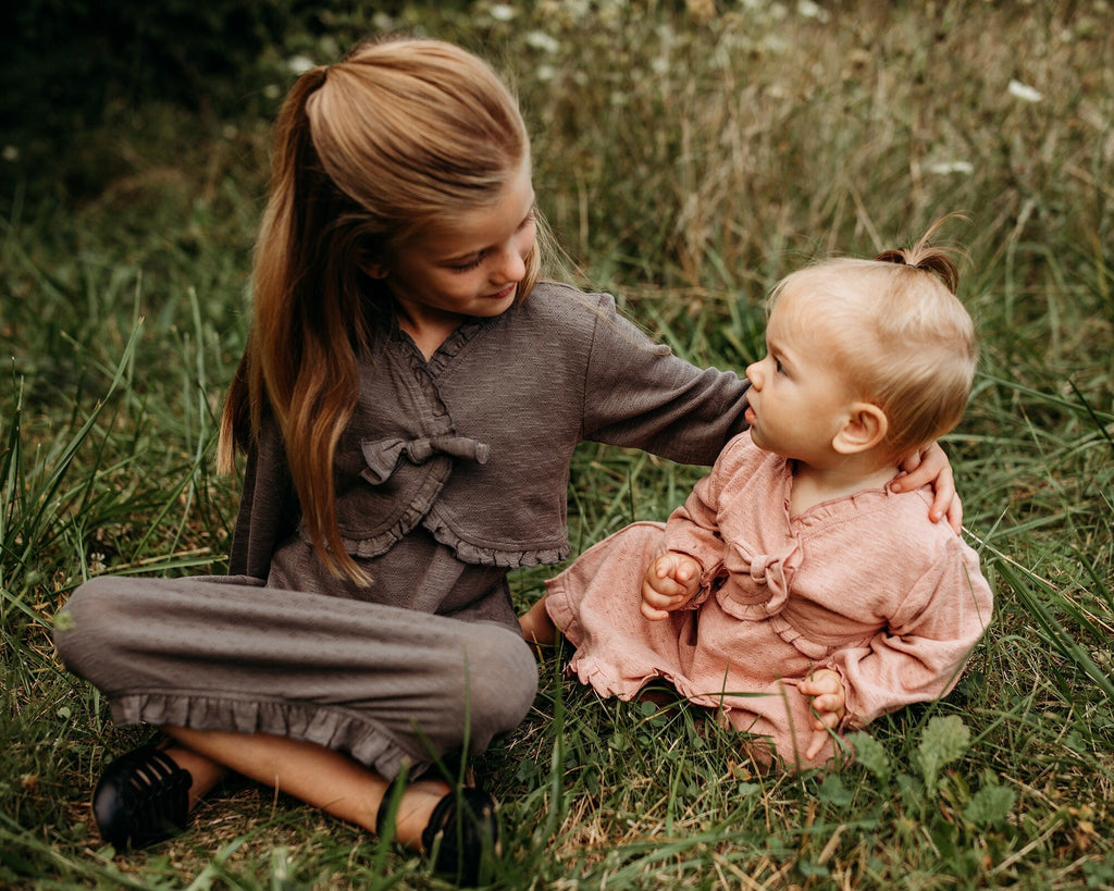 Taffy - Organic Pointelle Ruffle Sweater