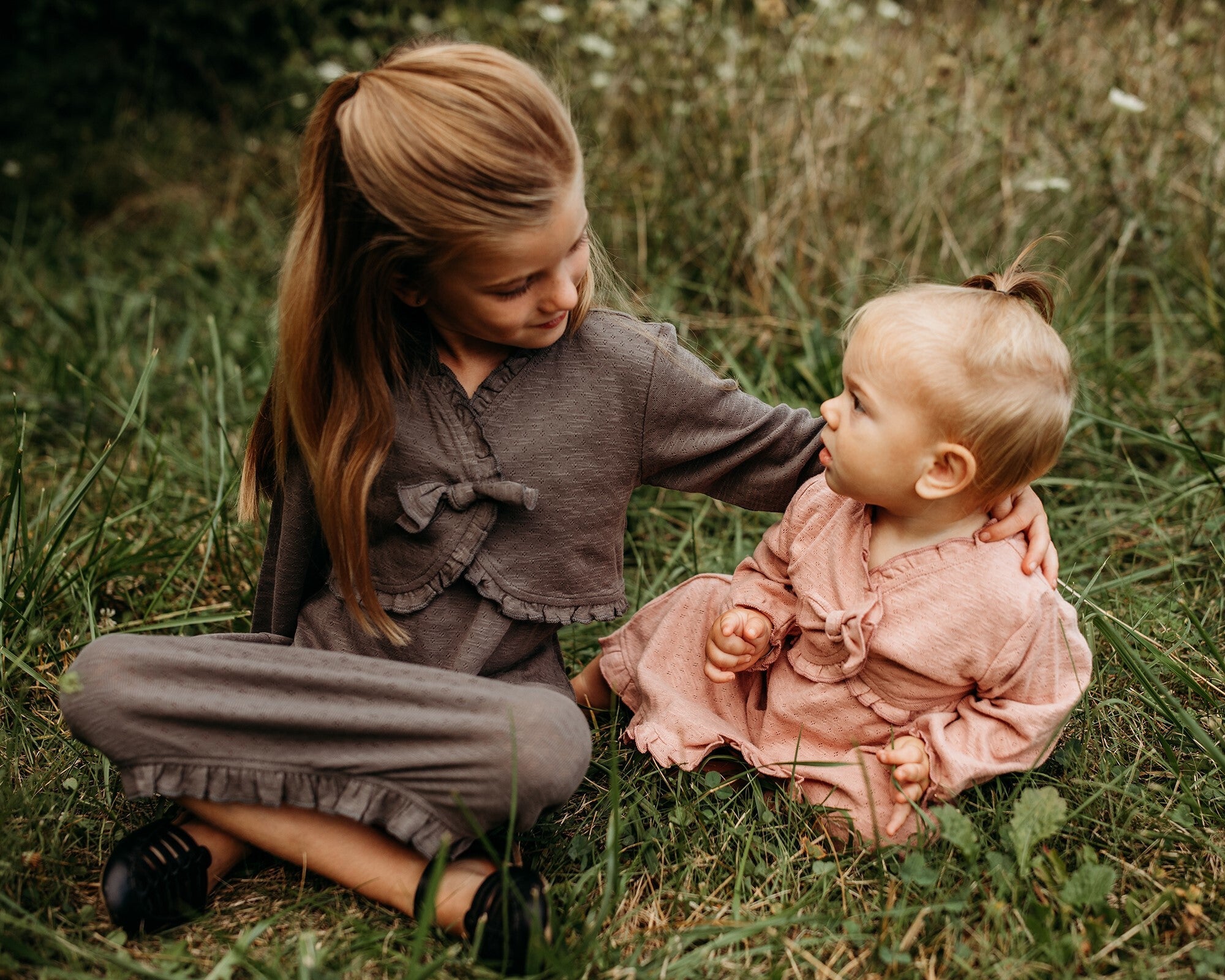 Taffy - Organic Pointelle Ruffle Sweater