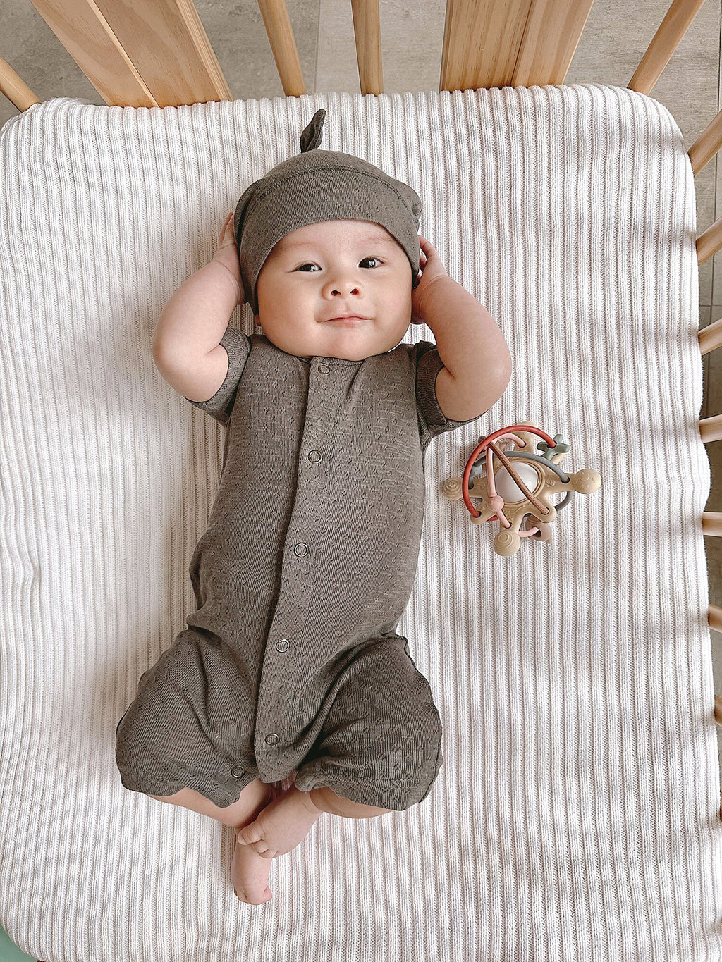 Feather - Organic Pointelle S/Sleeve Romper