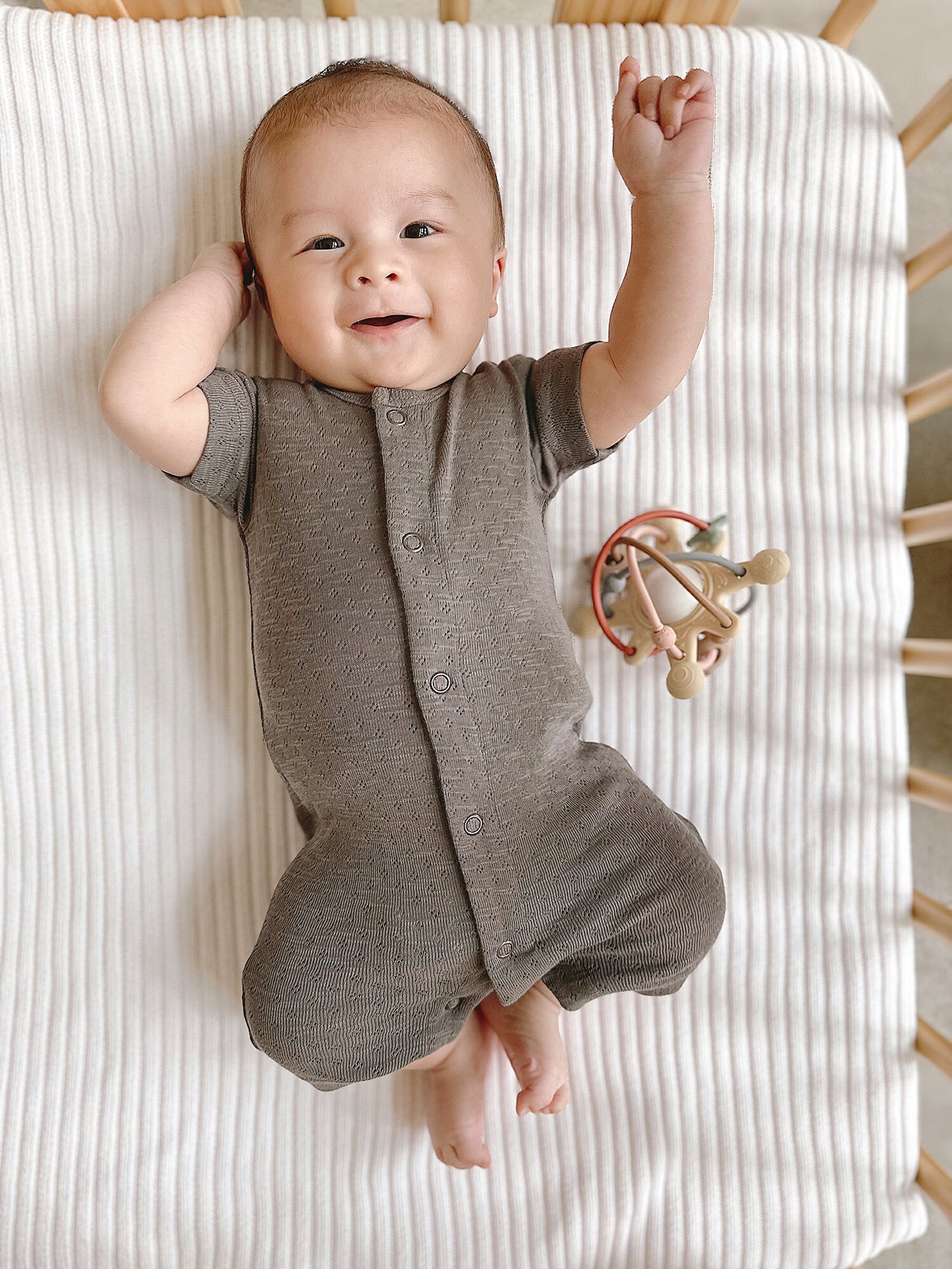 Feather - Organic Pointelle S/Sleeve Romper
