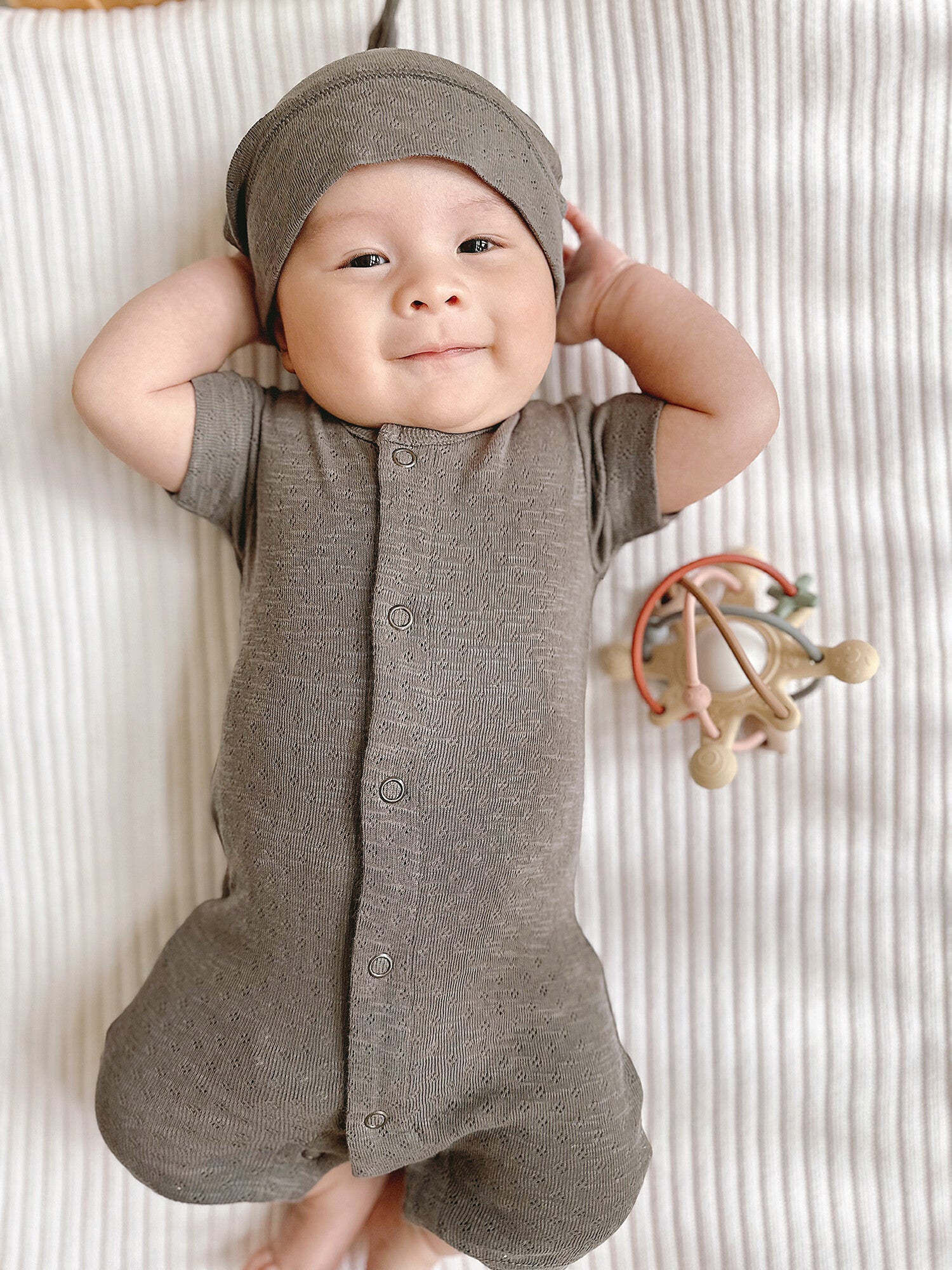Feather - Organic Pointelle S/Sleeve Romper
