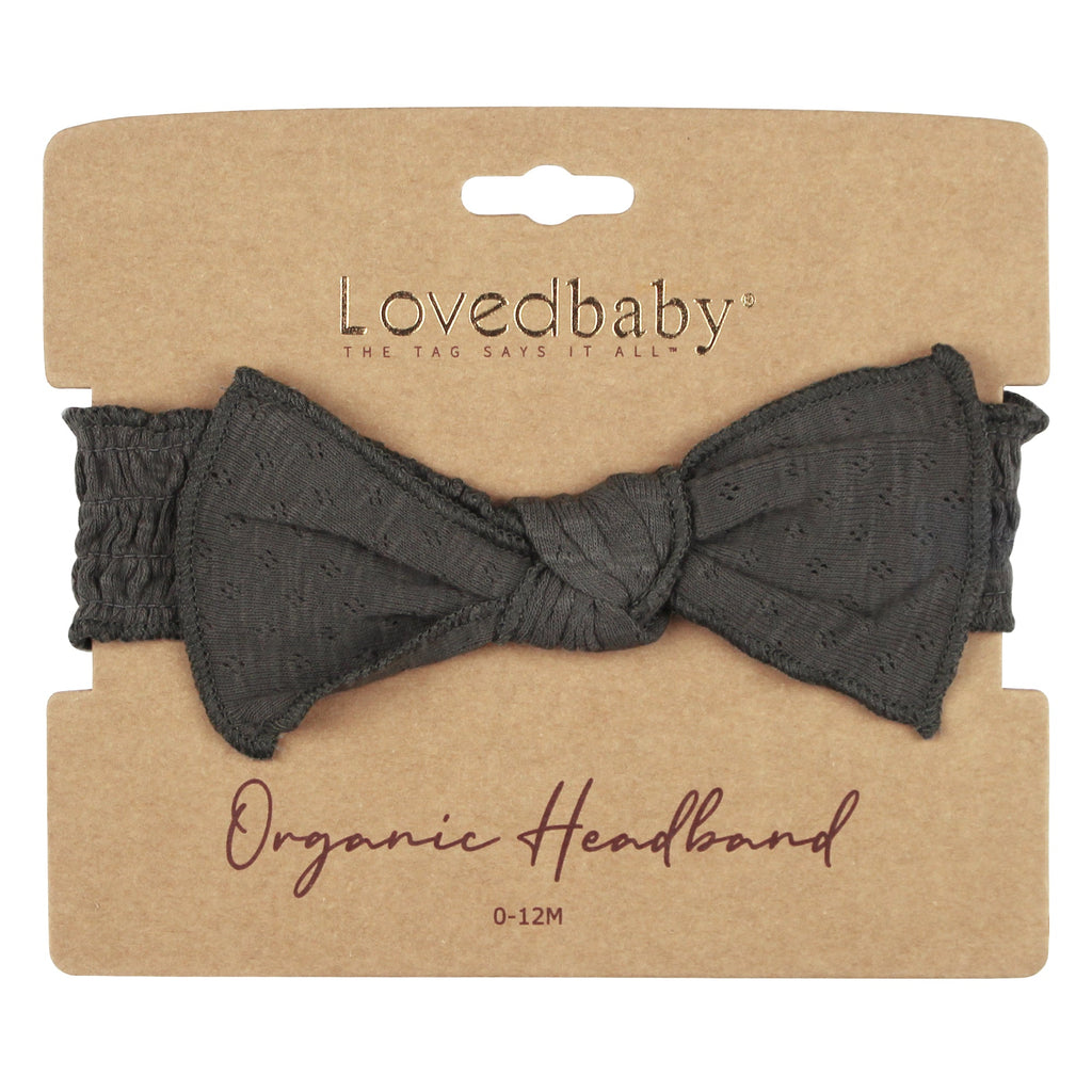 Feather - Organic Pointelle Smocked Headband