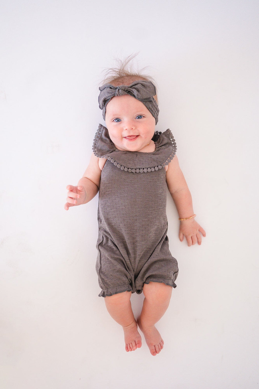 Feather - Organic Pointelle Smocked Headband
