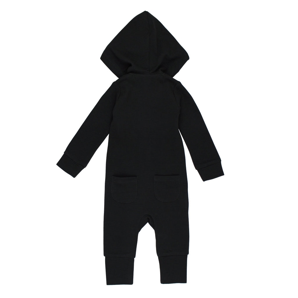 Black - Organic Thermal Zipper Romper