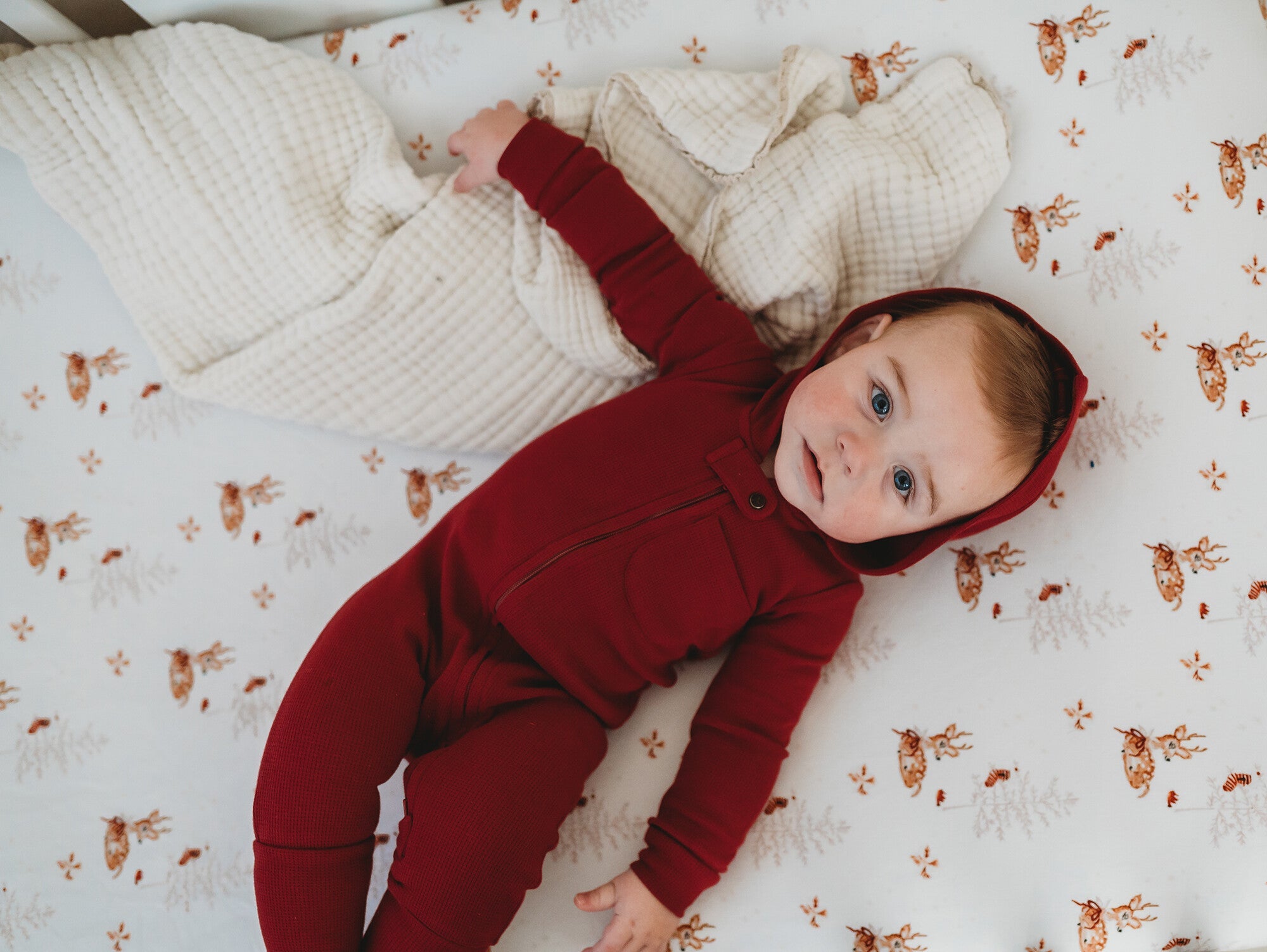 Crimson - Organic Thermal Zipper Romper