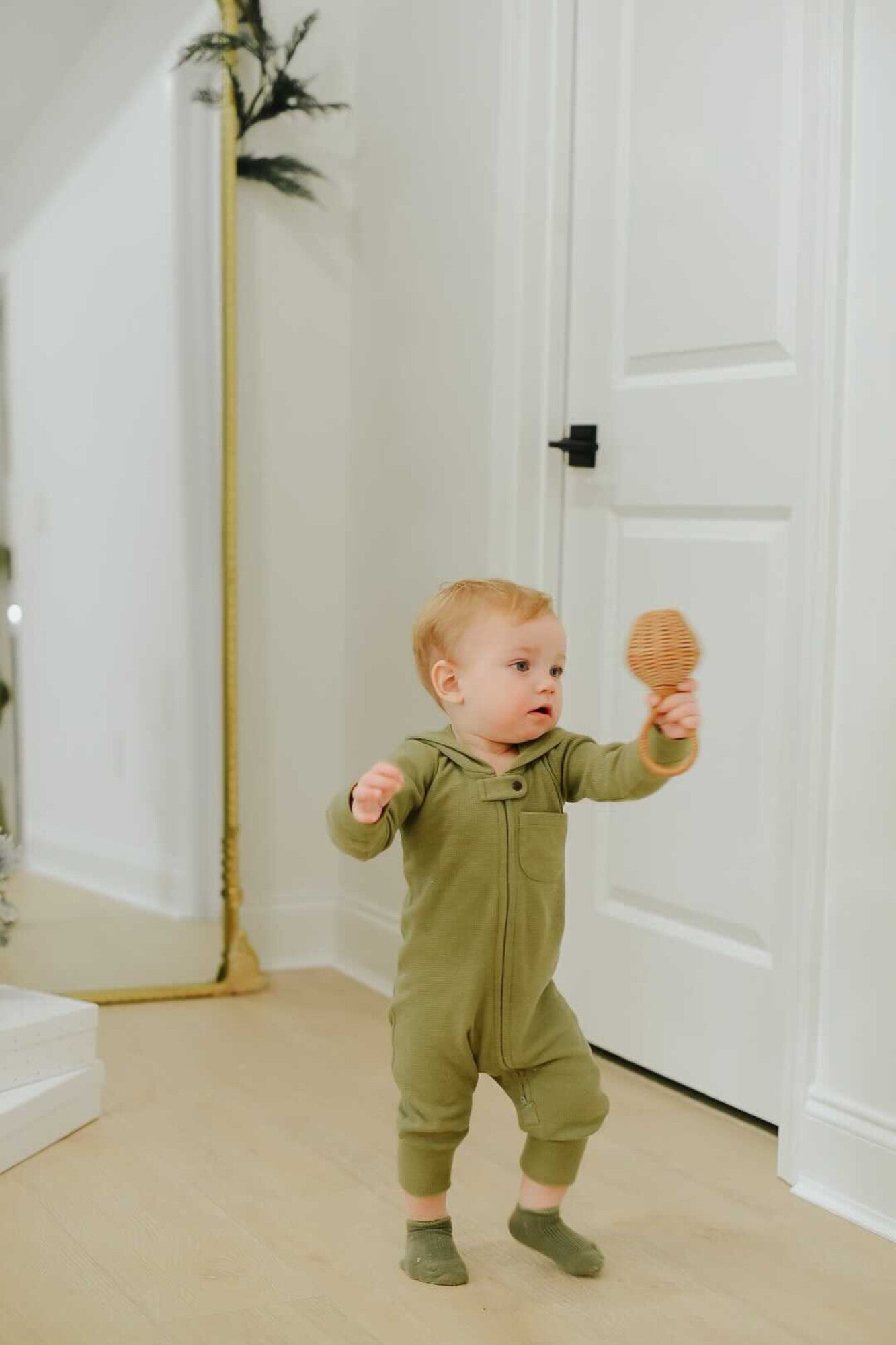 Sage - Organic Thermal Zipper Romper