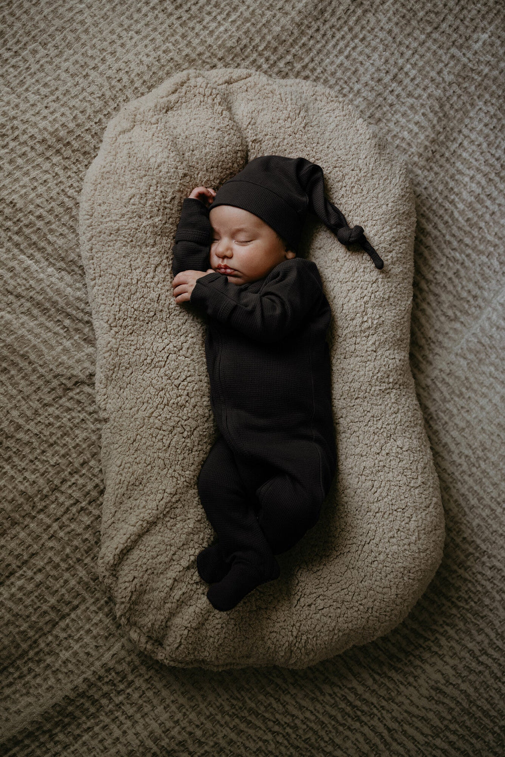 Black - Organic Thermal Zipper Footie