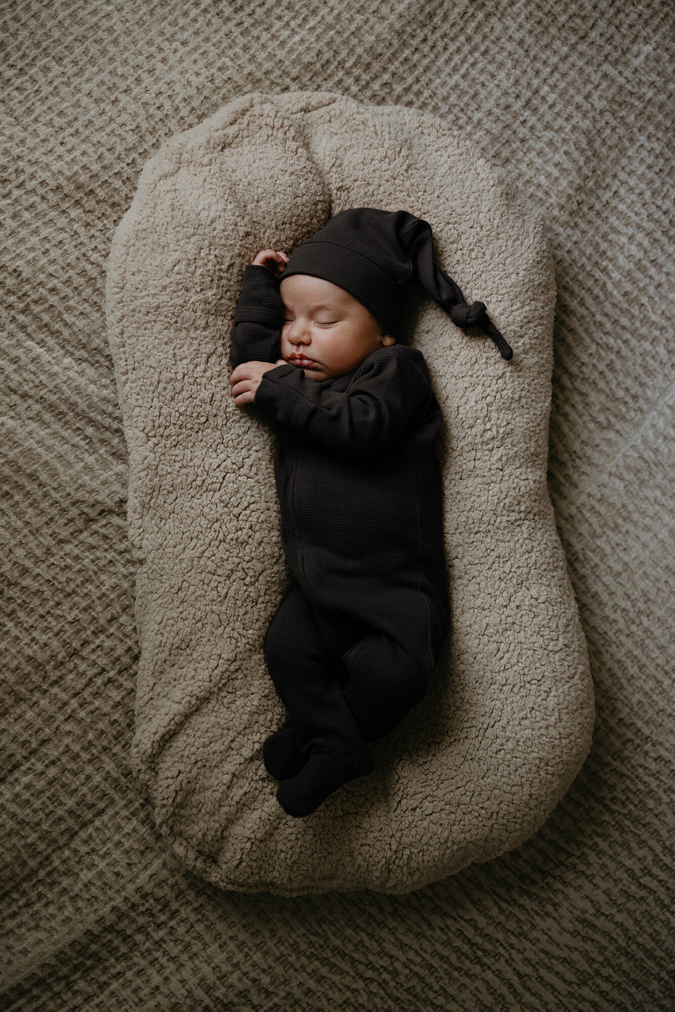 Black - Organic Thermal Zipper Footie
