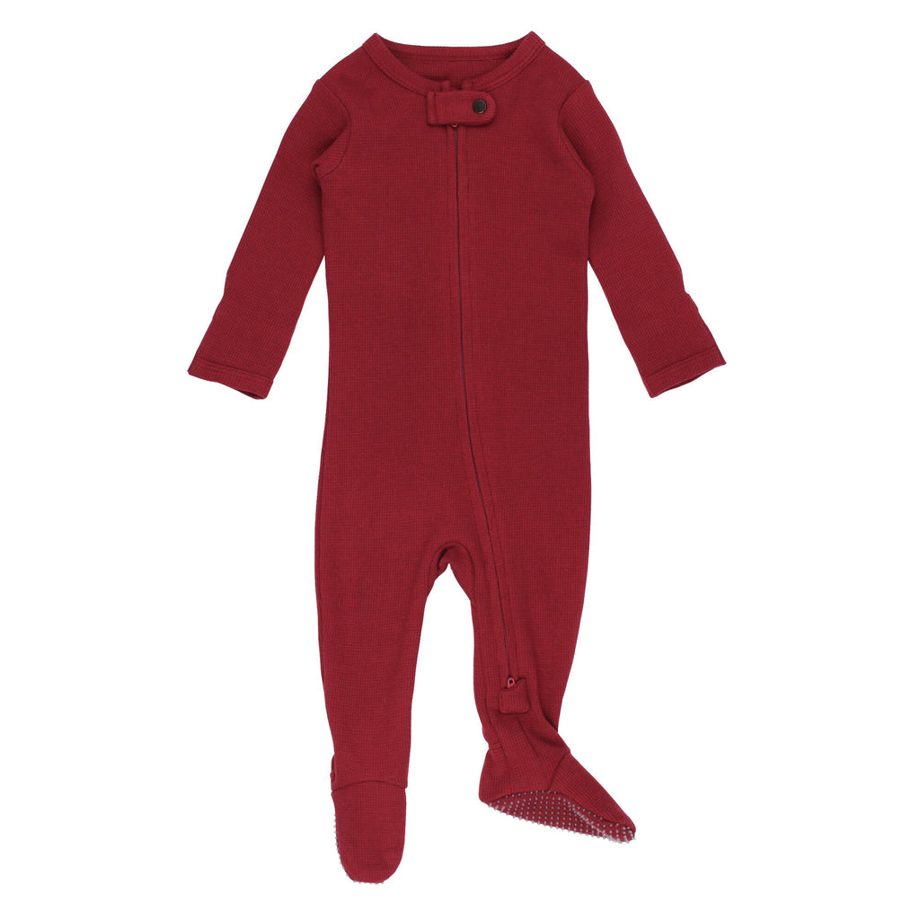Crimson - Organic Thermal Zipper Footie