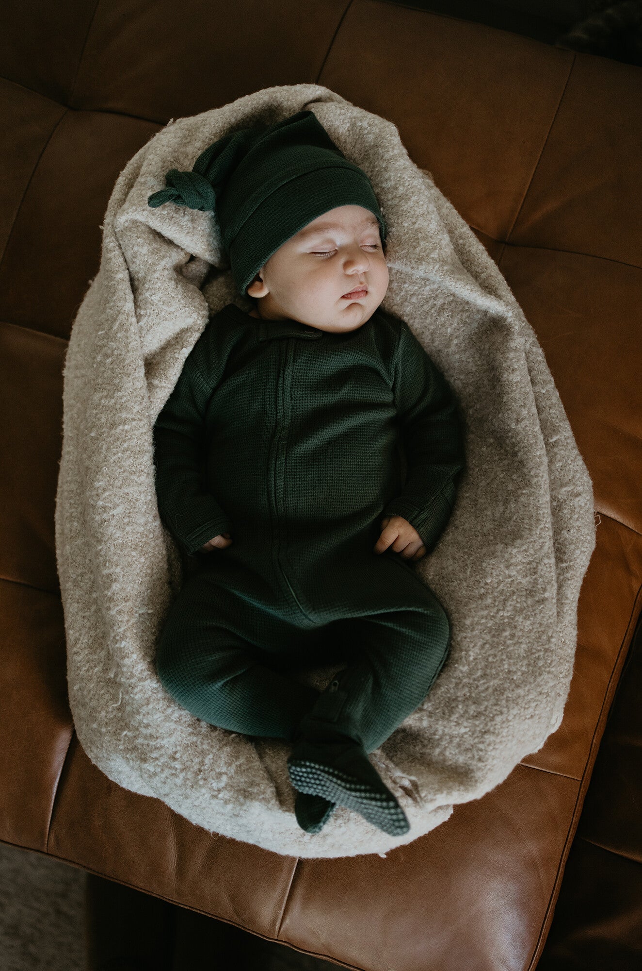 Evergreen - Organic Thermal Zipper Footie