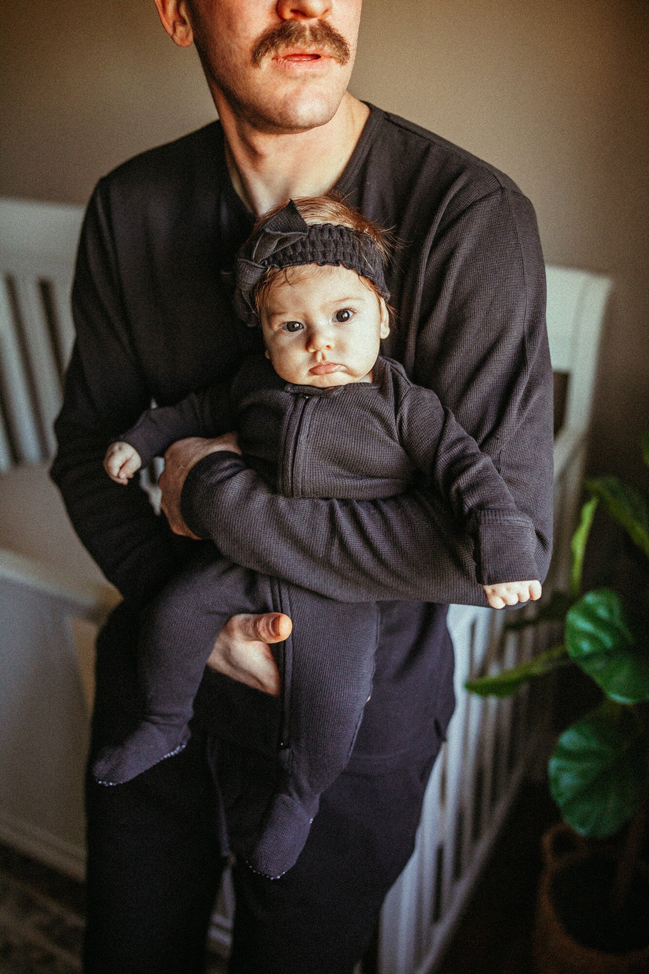 Midnight - Organic Thermal Zipper Footie