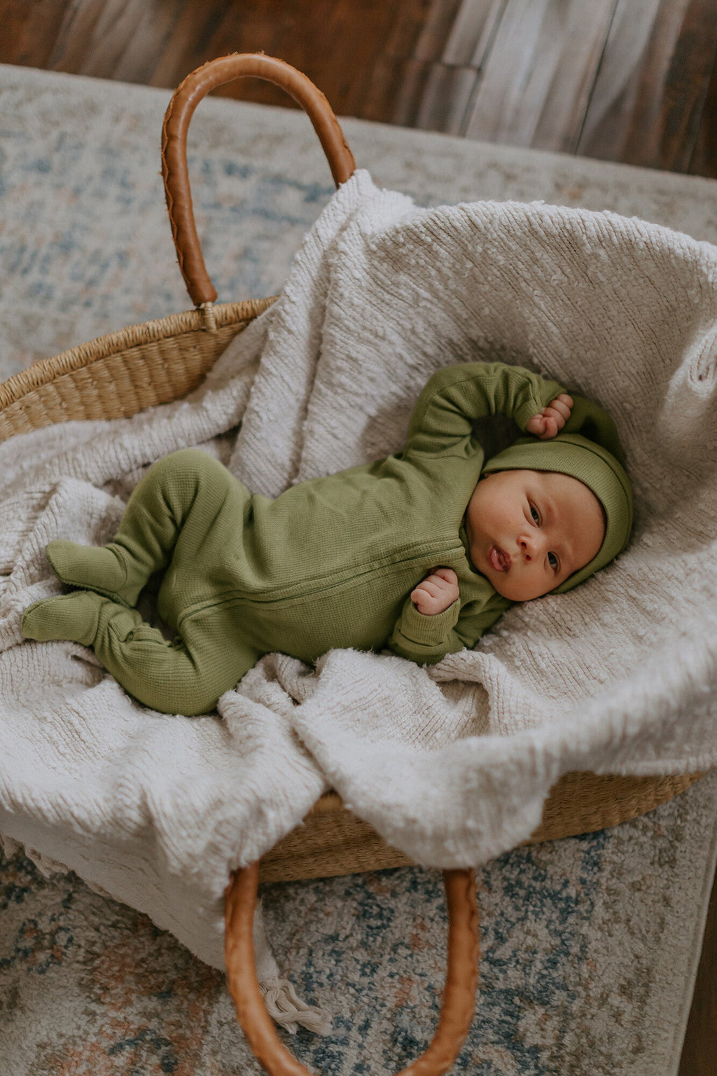 Sage - Organic Thermal Zipper Footie