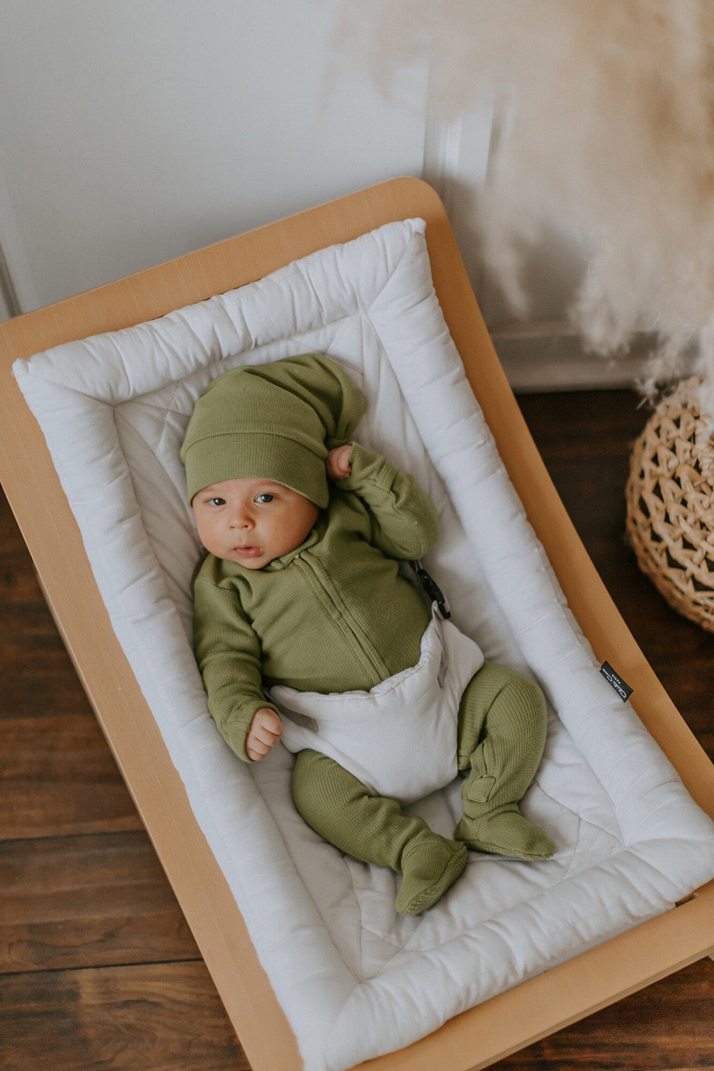 Sage - Organic Thermal Zipper Footie