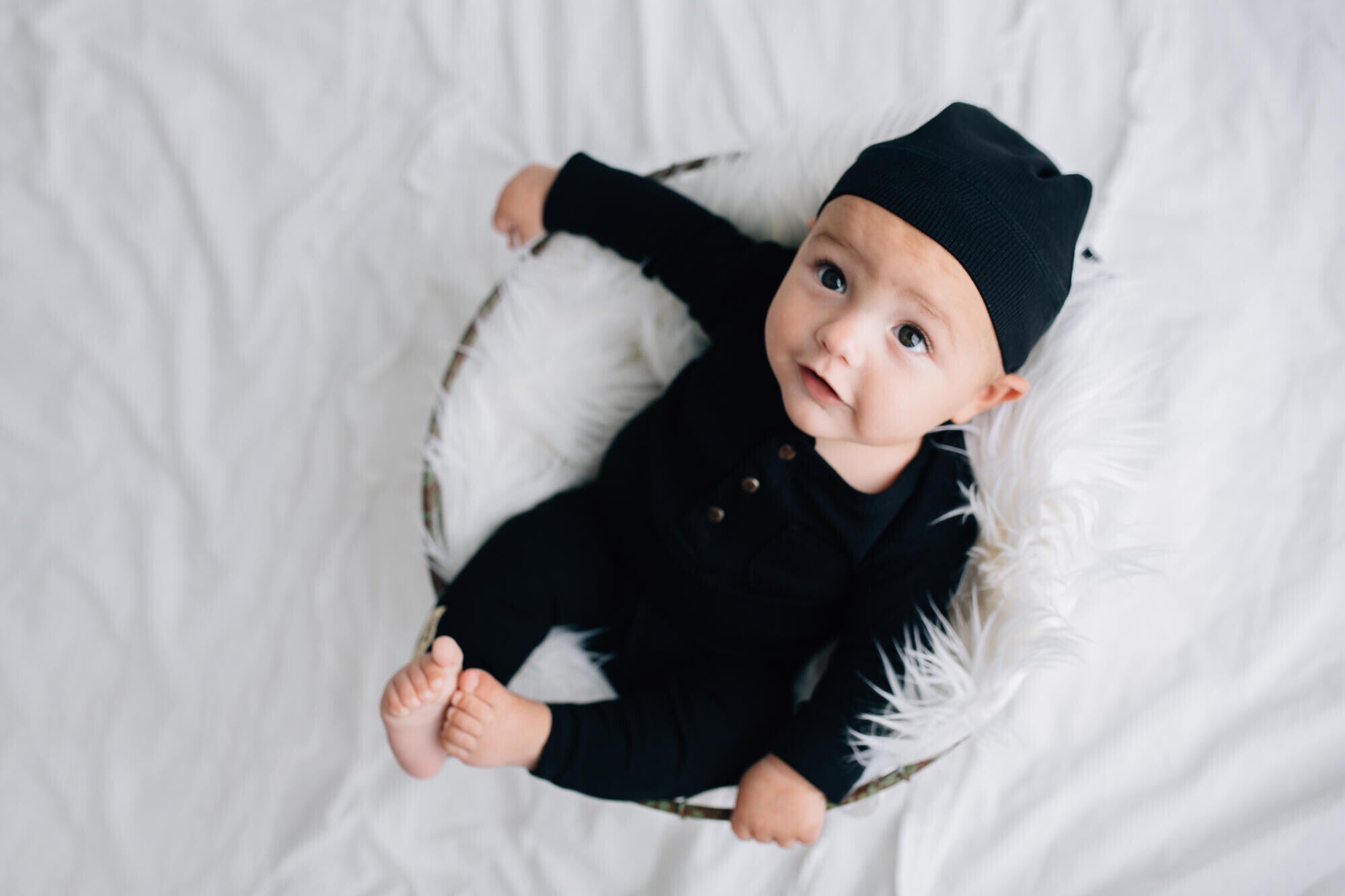 Black - Organic Thermal Baby Lounge Set
