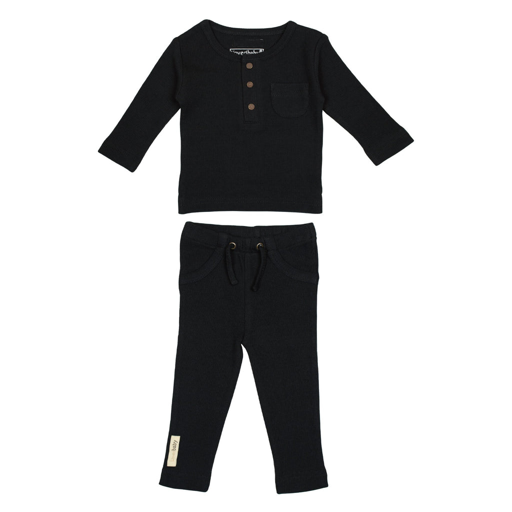 Black - Organic Thermal Baby Lounge Set