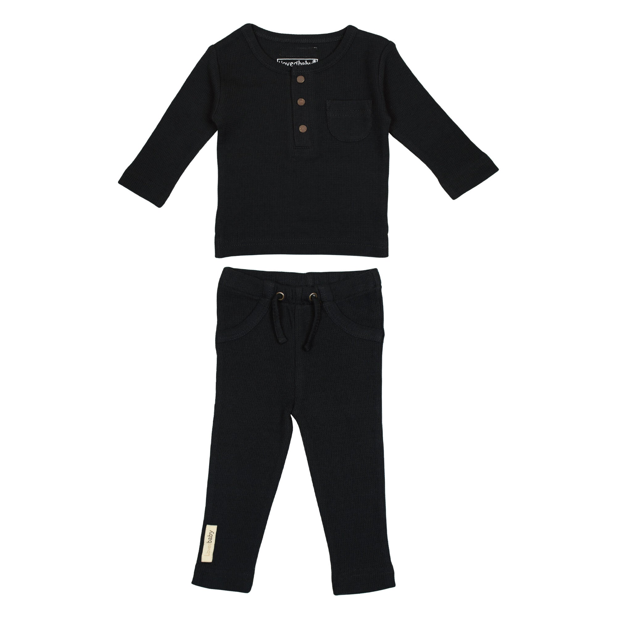 Black - Organic Thermal Baby Lounge Set