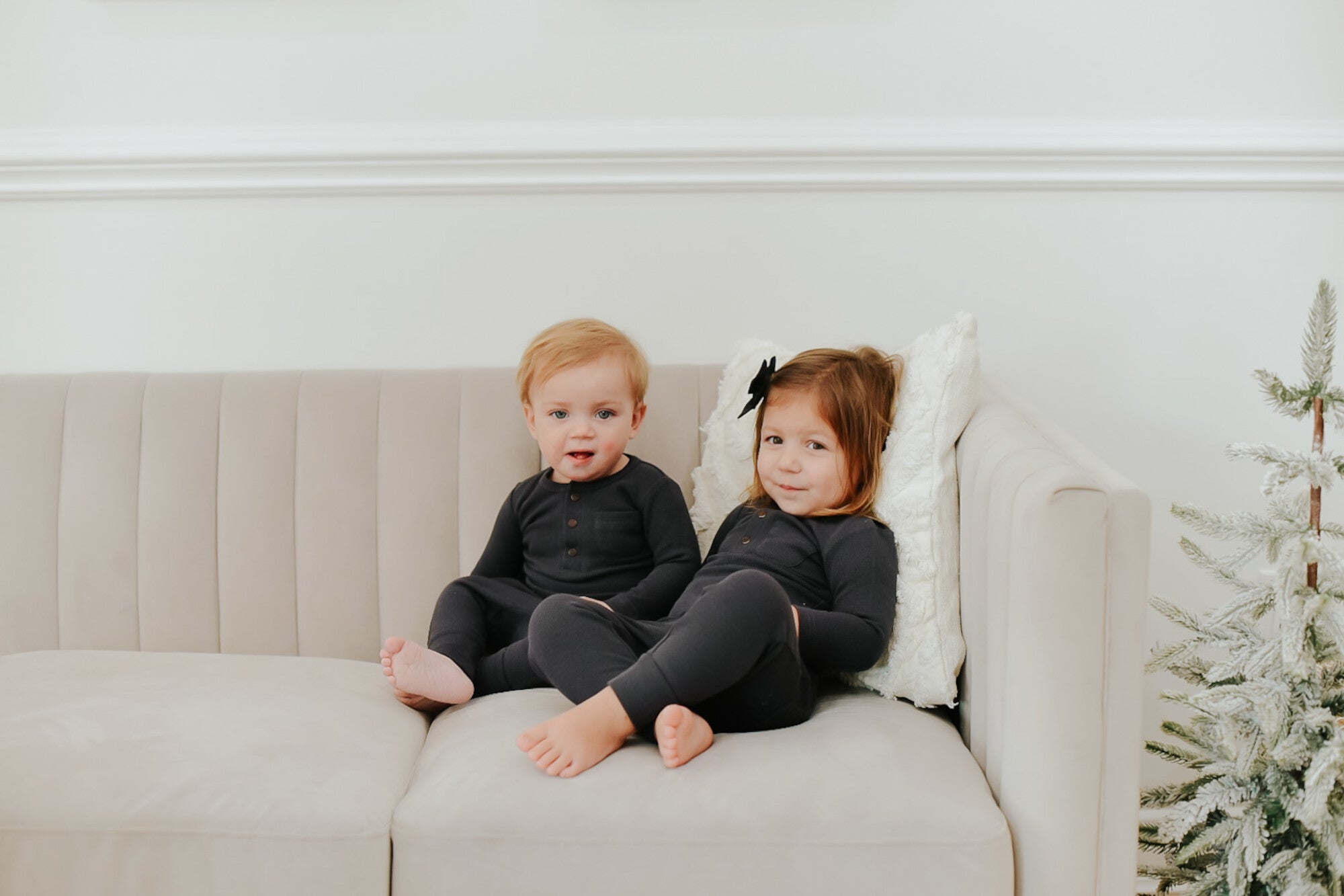 Coal - Organic Thermal Henley & Jogger Set