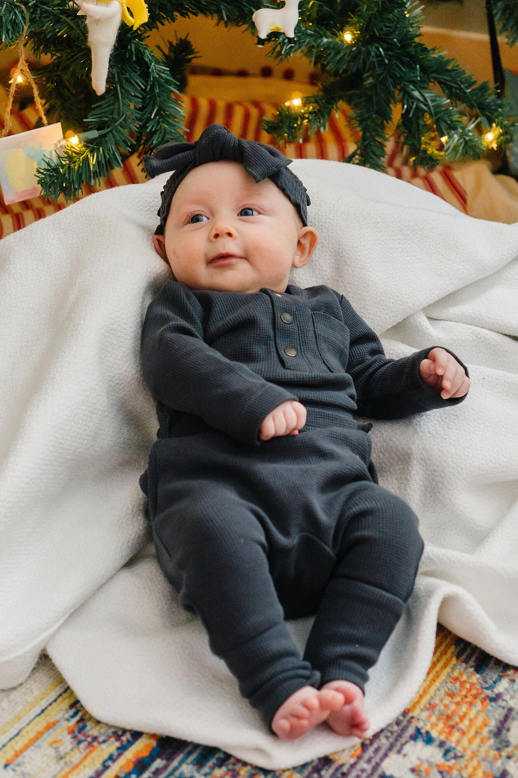 Coal - Organic Thermal Henley & Jogger Set