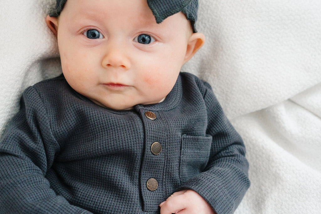 Coal - Organic Thermal Henley & Jogger Set