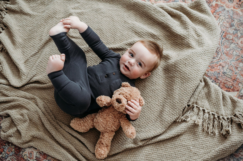 Coal - Organic Thermal Henley & Jogger Set