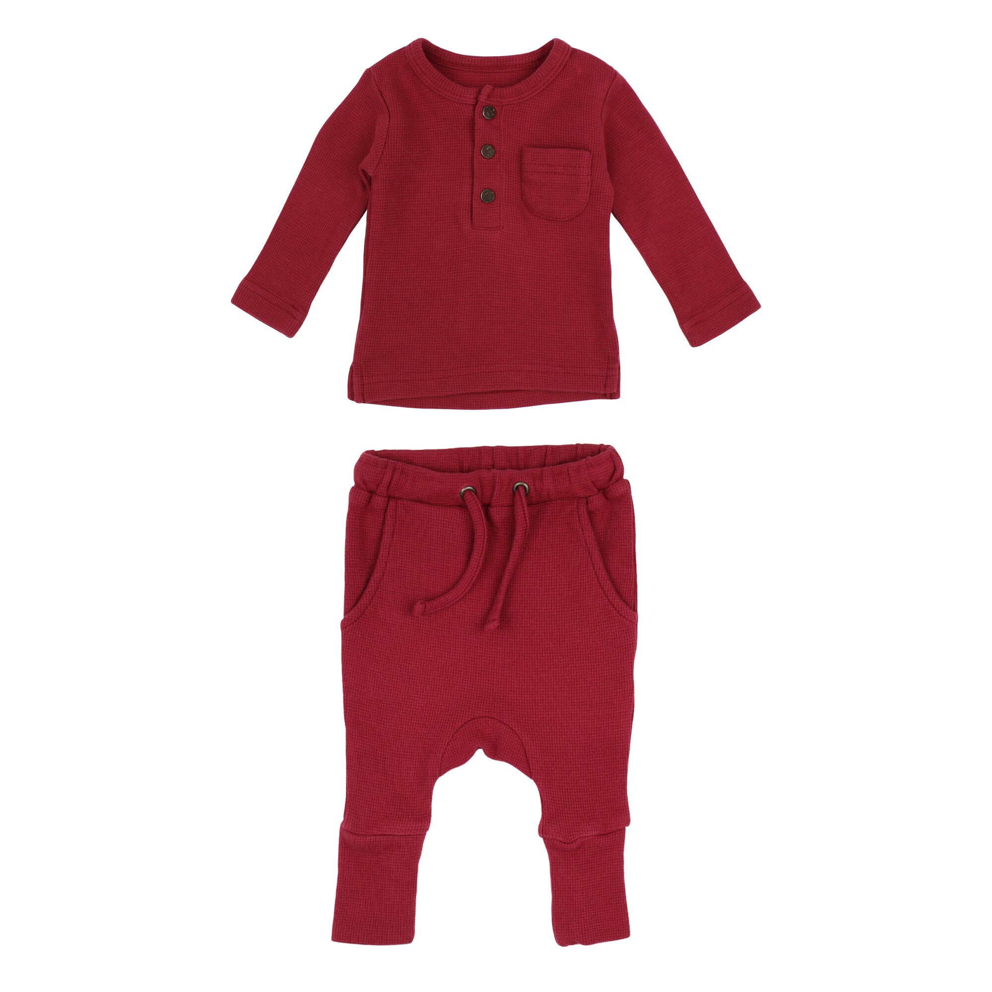 Crimson - Organic Thermal Henley & Jogger Set