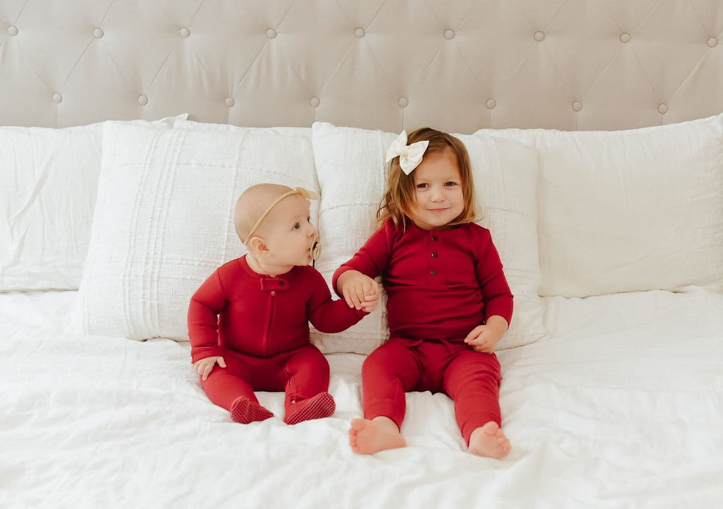 Crimson - Organic Thermal Henley & Jogger Set