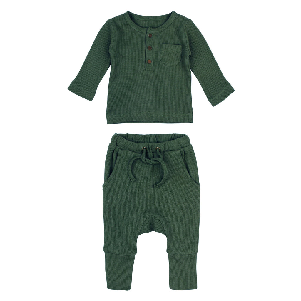 Evergreen - Organic Thermal Henley & Jogger Set