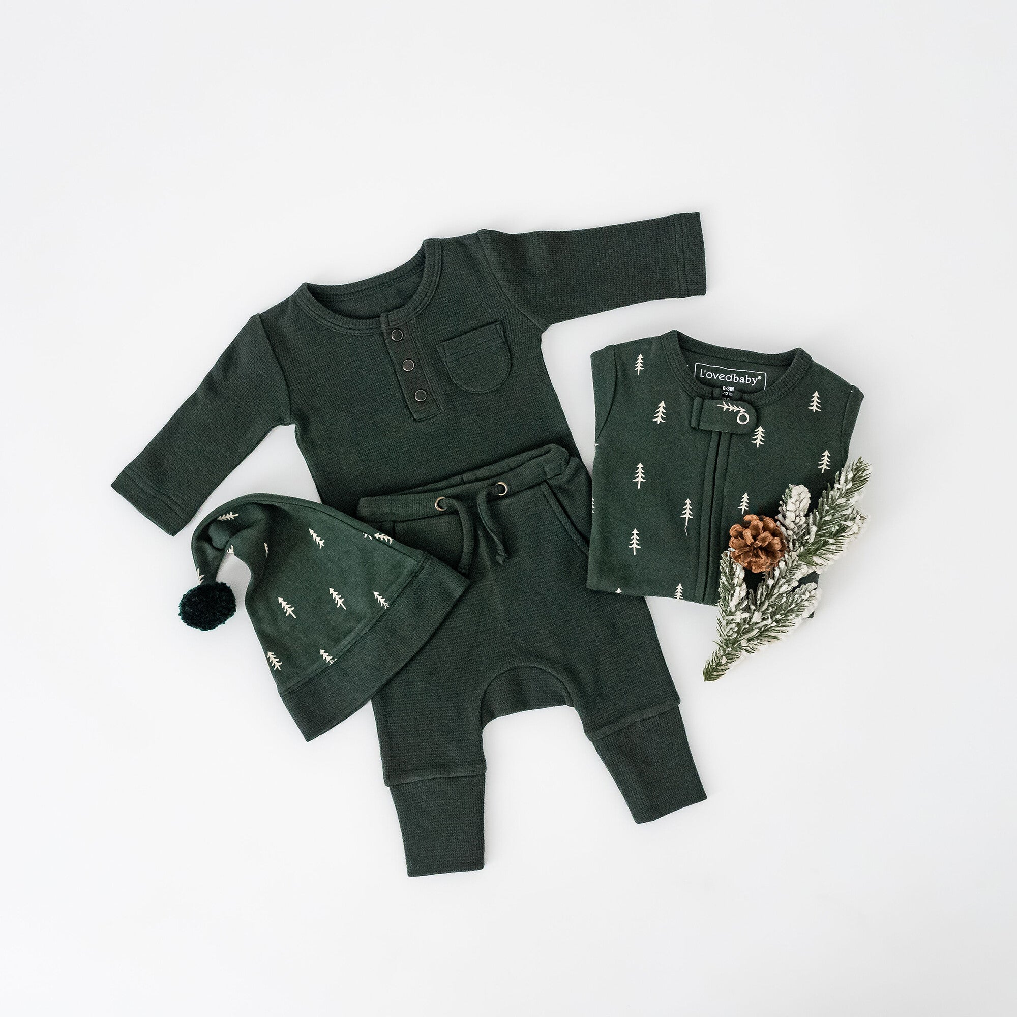 Evergreen - Organic Thermal Henley & Jogger Set