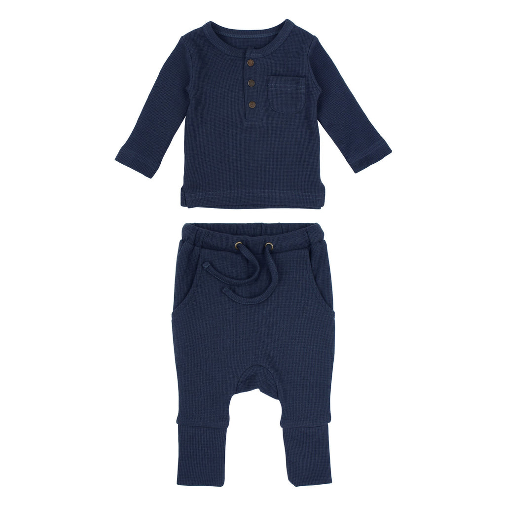 Midnight - Organic Thermal Henley & Jogger Set