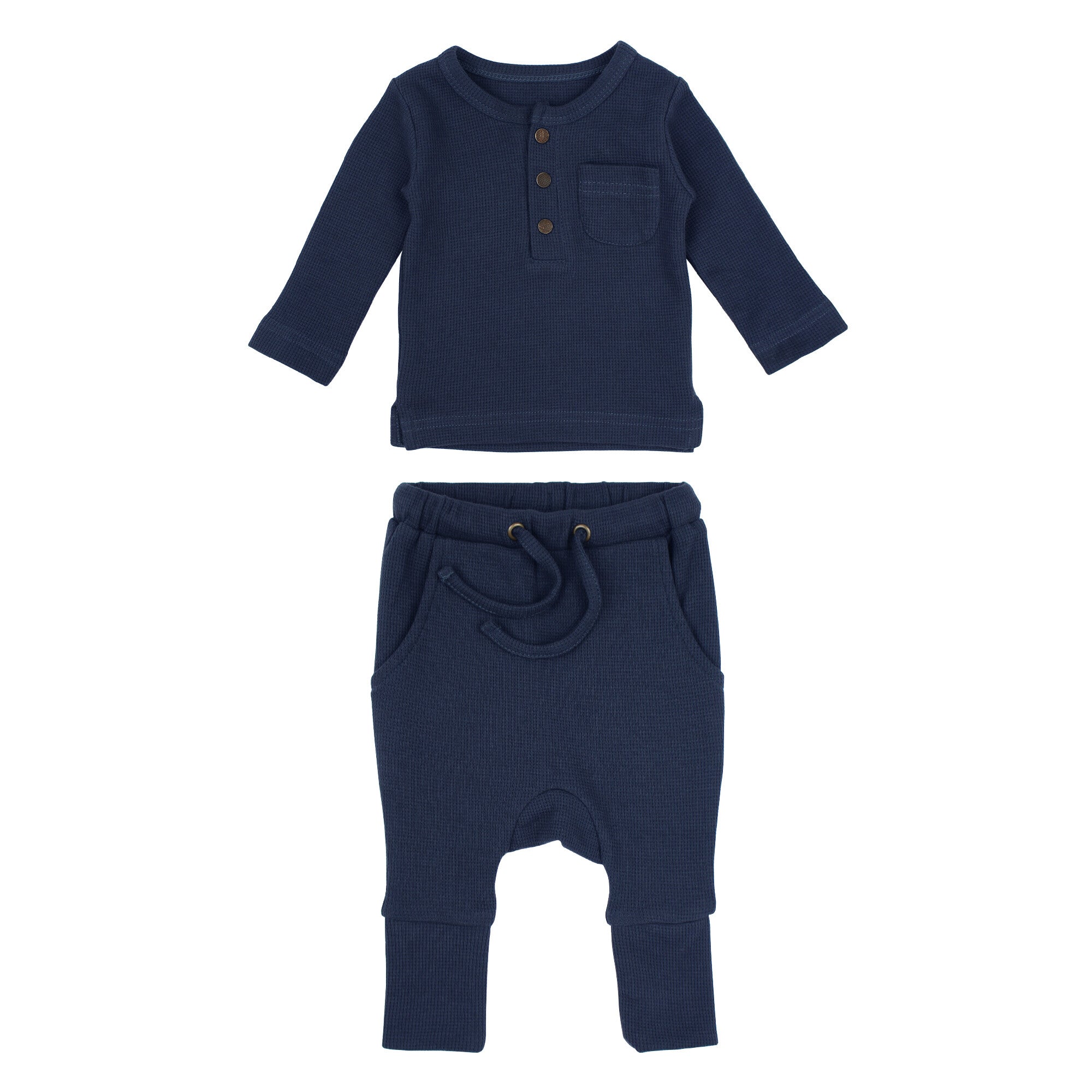 Midnight - Organic Thermal Henley & Jogger Set