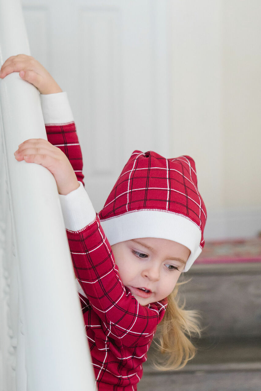 Santa Baby - Kids' Organic Holiday PJ & Cap Set