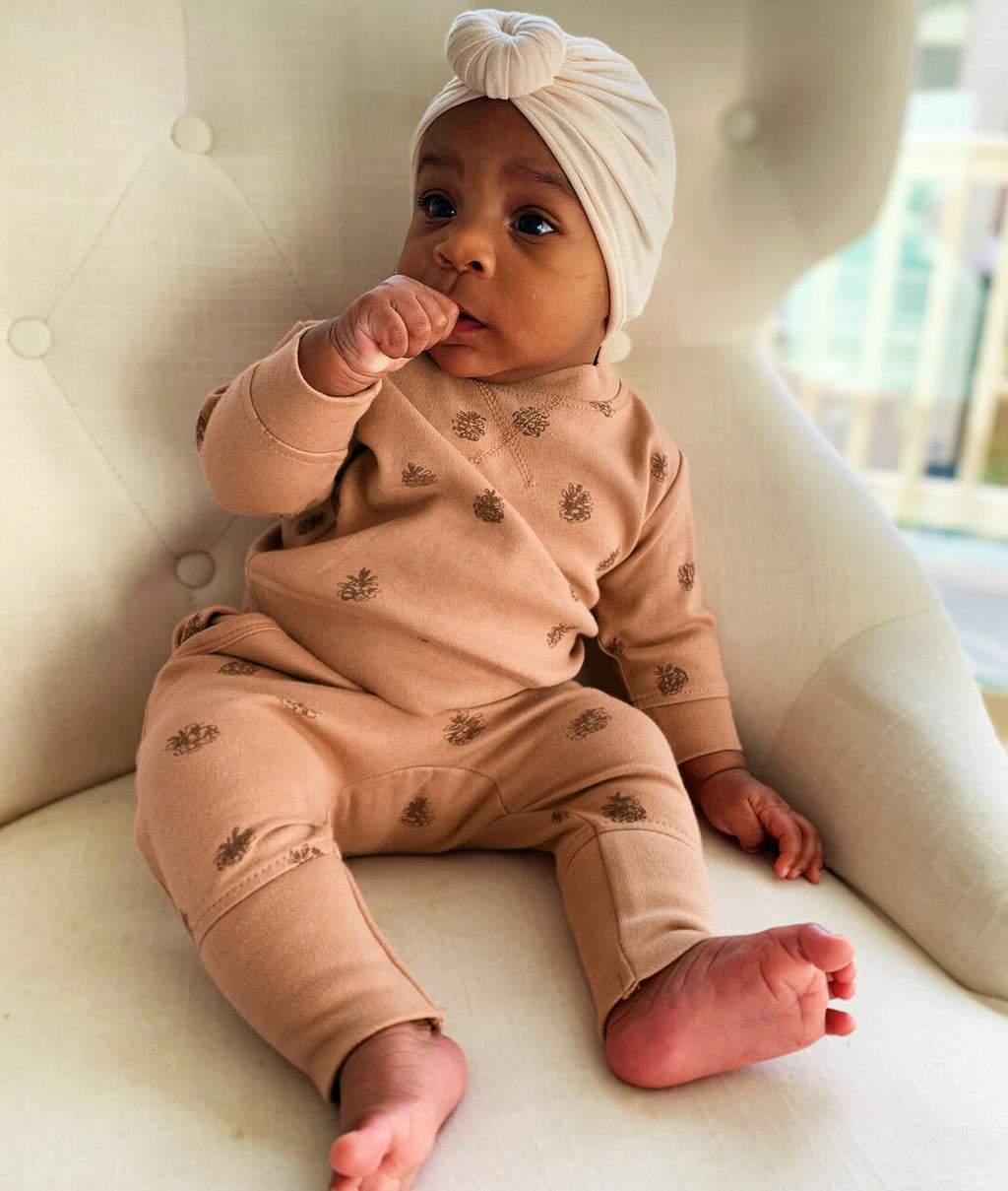Nutmeg Pinecone - Organic Sweatshirt & Jogger Set