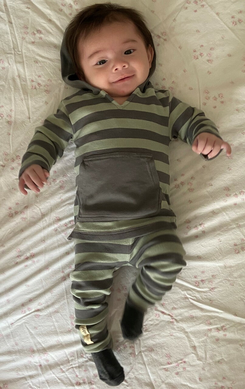 Gray/Seafoam Stripe