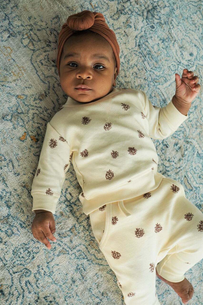 Buttercream Pinecone - Organic Sweatshirt & Jogger Set