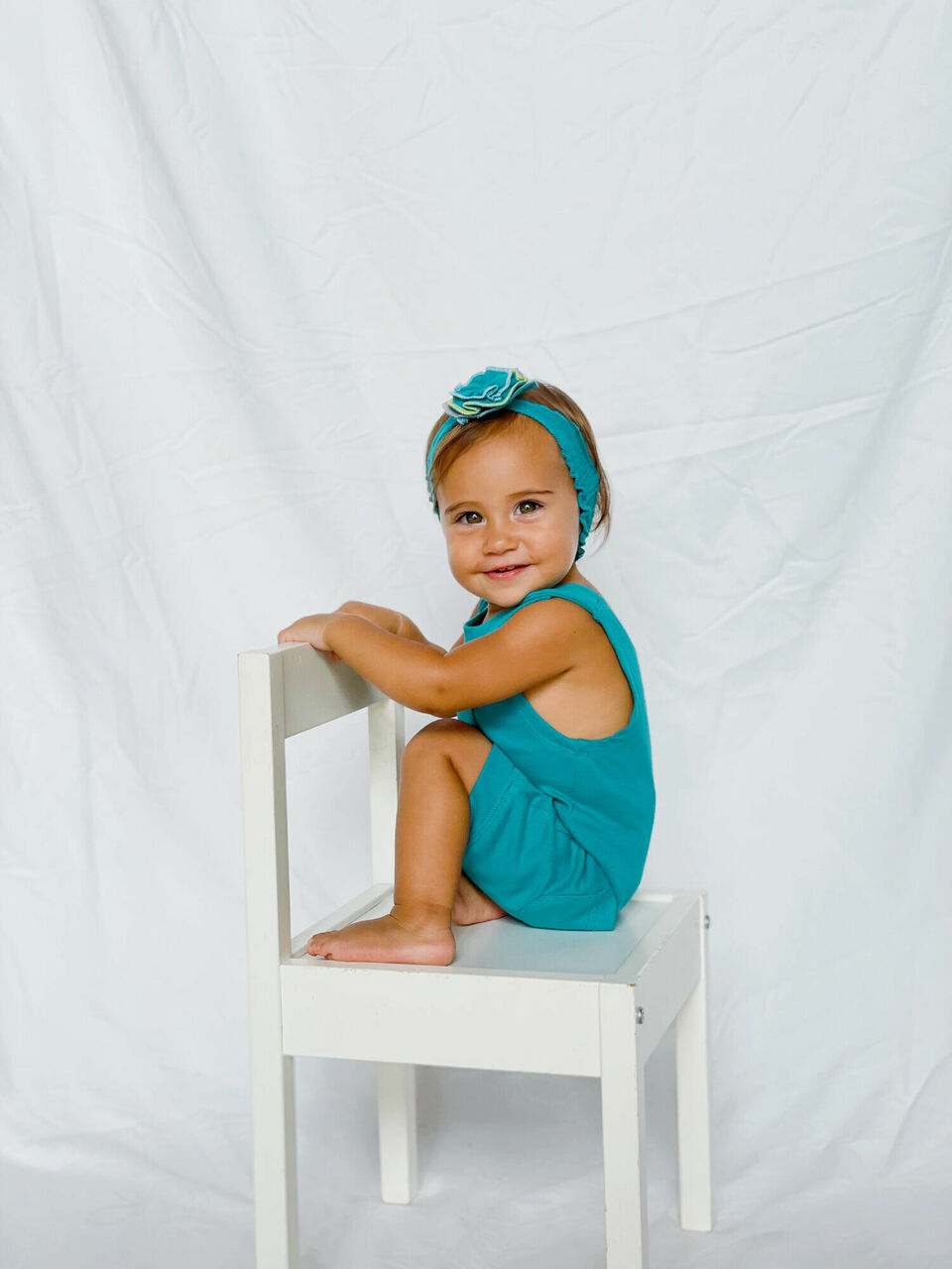 Teal - Organic Sleeveless Romper