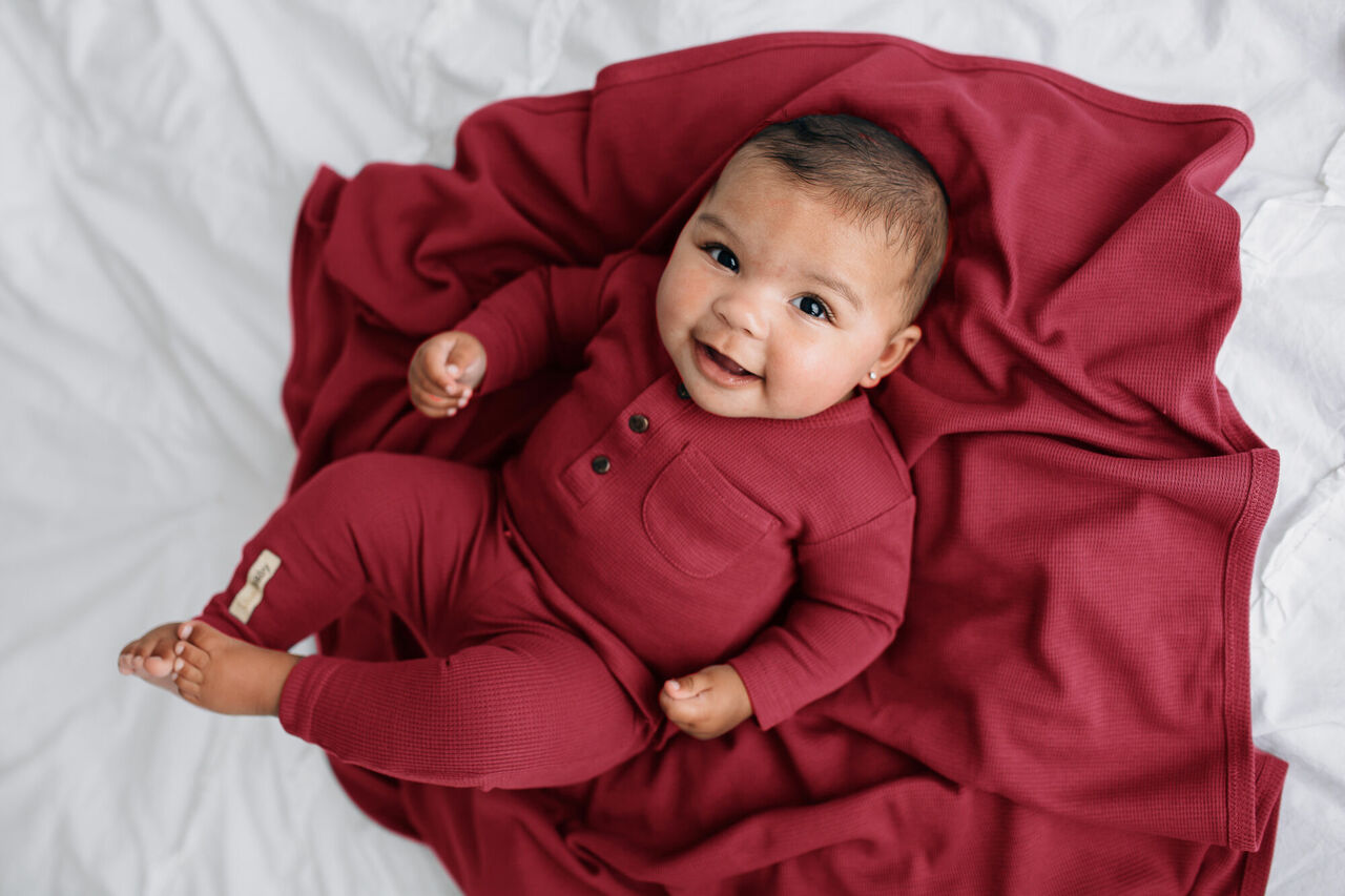 Crimson - Organic Thermal Baby Lounge Set