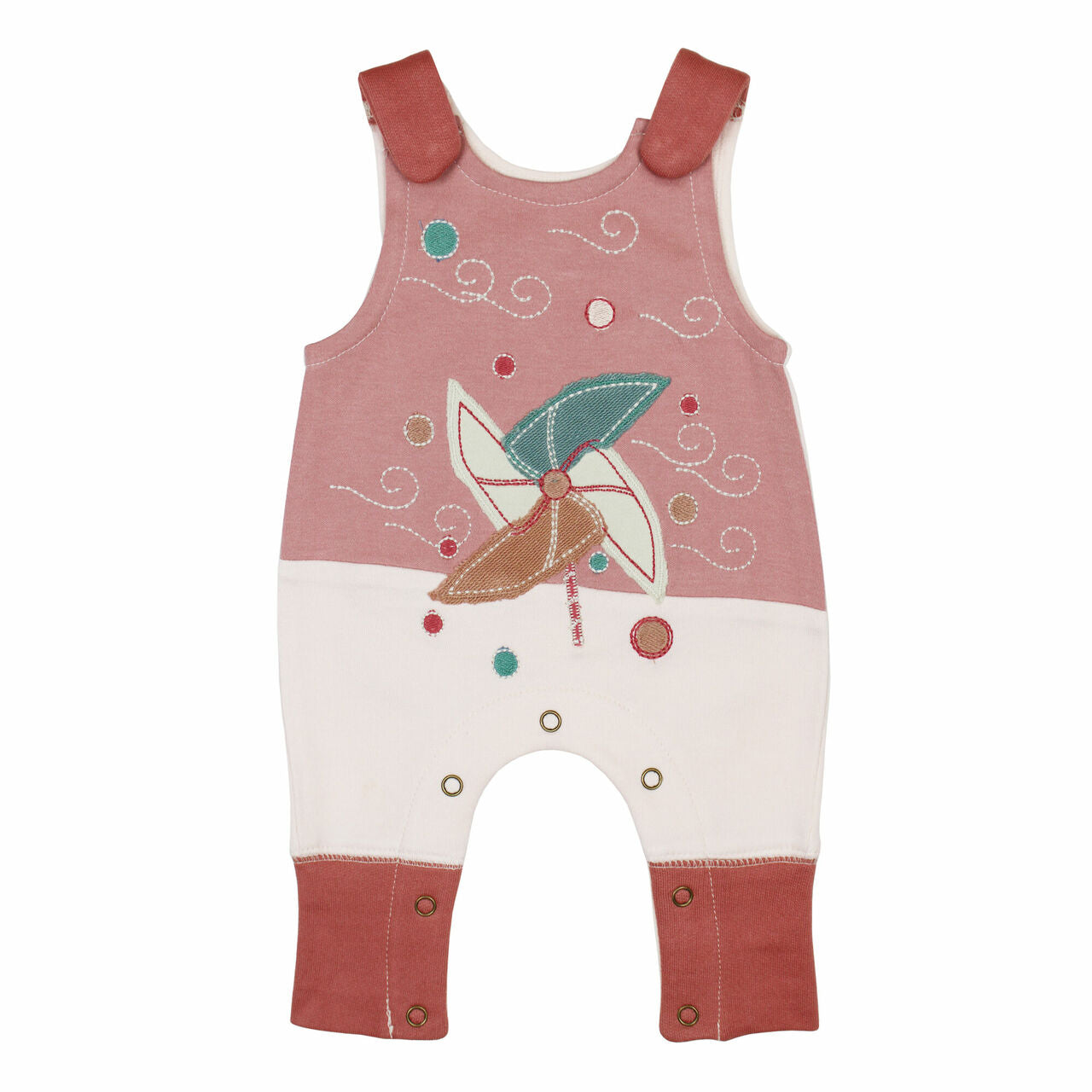 Pinwheel - Organic Applique Harem Romper