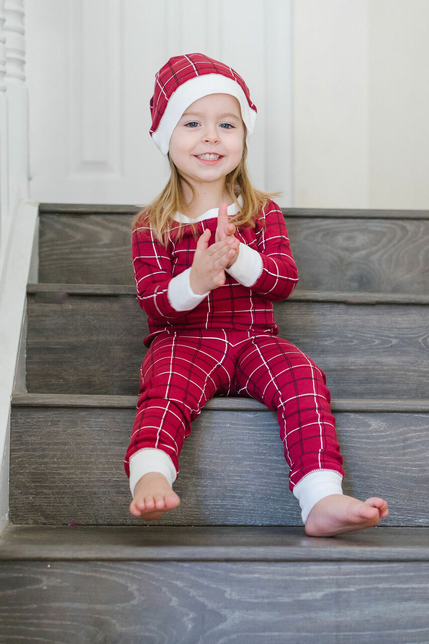 Santa Baby - Kids' Organic Holiday PJ & Cap Set