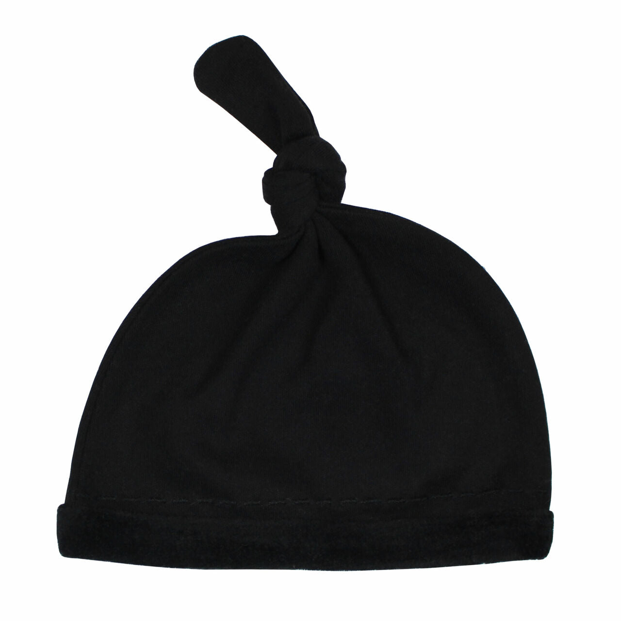 Black - Organic Velveteen Top-Knot Hat in Beige